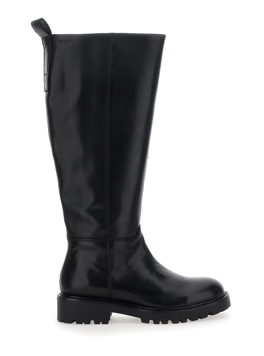 kenova Black Knee High Boots In Leather Woman