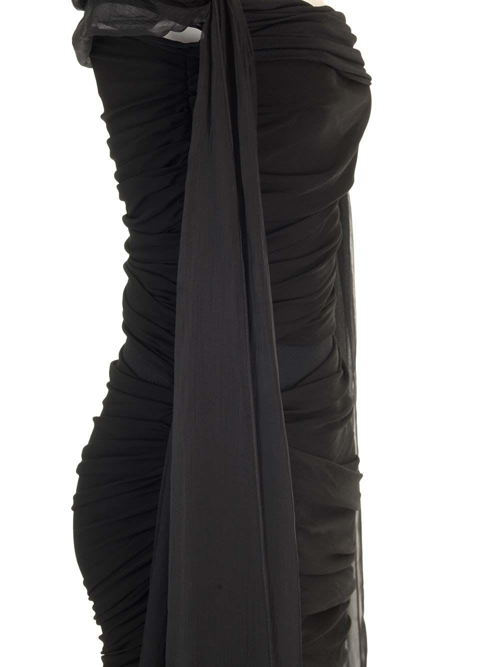 Shop Givenchy Draped Dress In Black