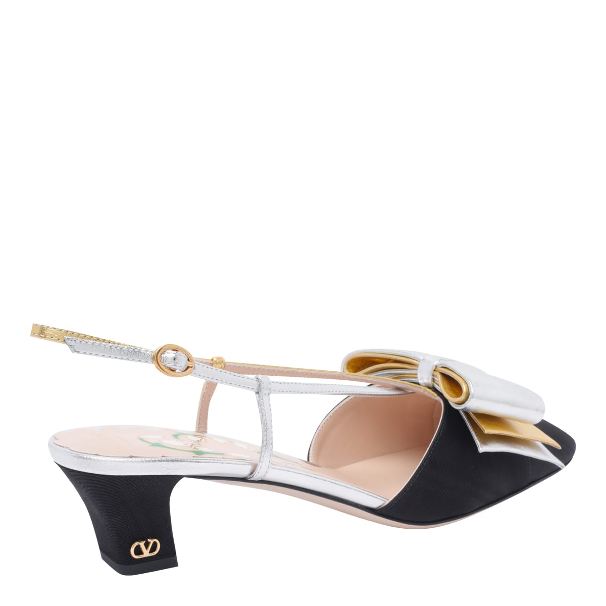 Valentino Bowow T. 45 Mid Heel Pumps In Black