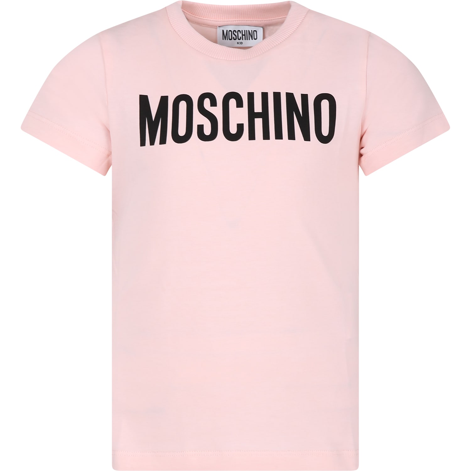 Moschino Kids' Pink T-shirt For Girl With Logo