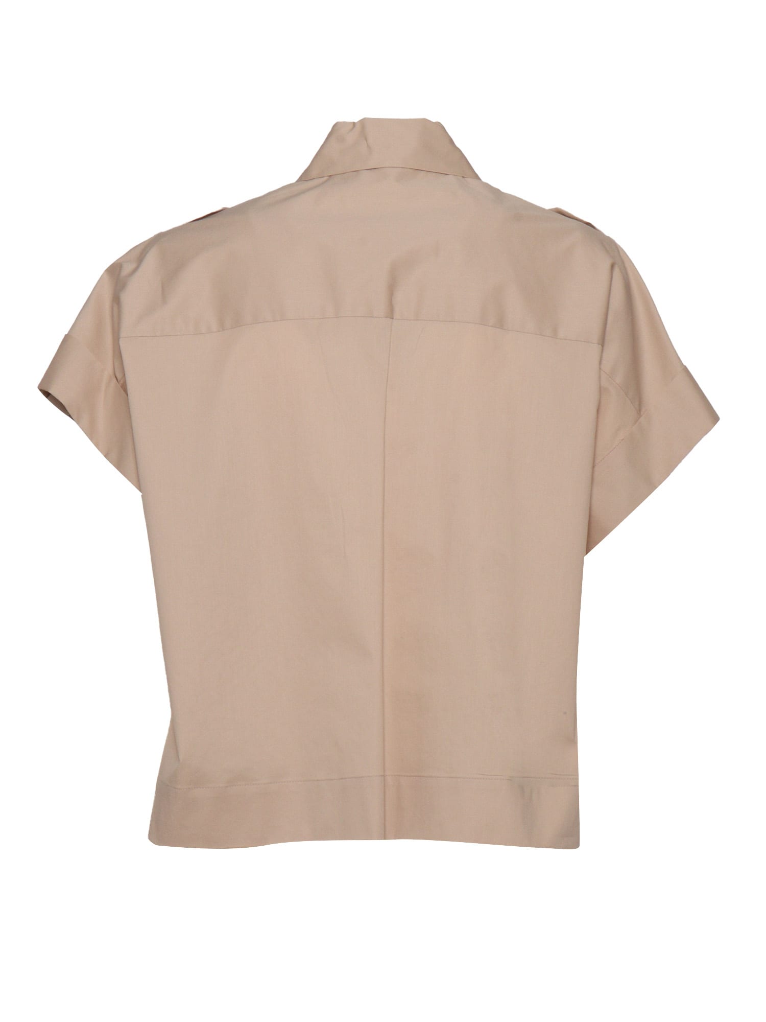 Peserico Trimmed-pocket Shirt In Neutral