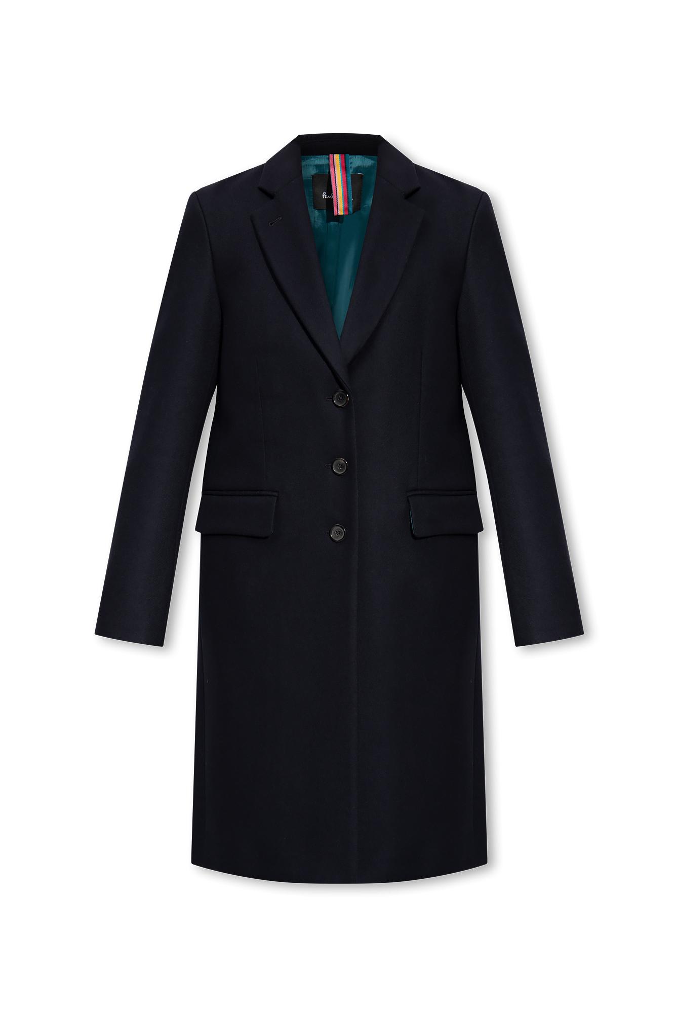 Shop Paul Smith Coat With Notch Lapels In Blue