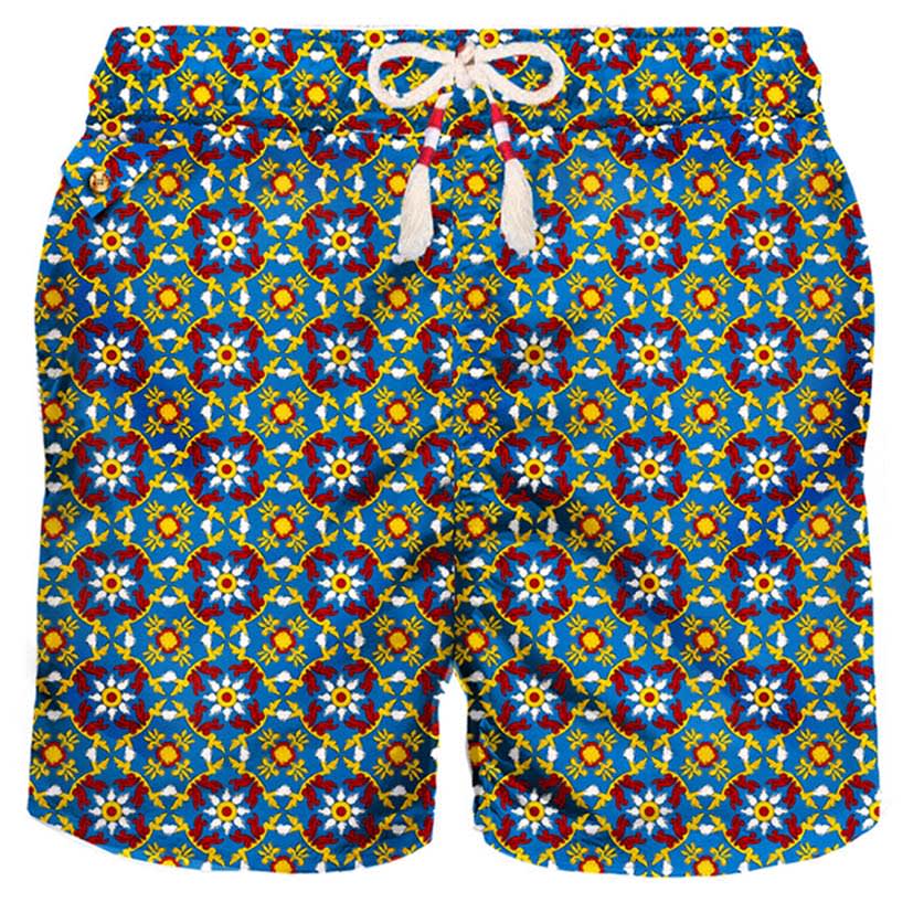 Man Light Fabric Swim Shorts With Pattern