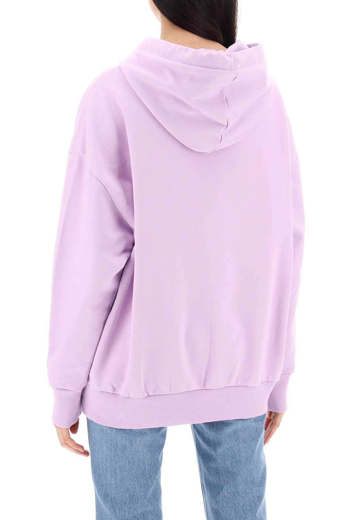 Shop Stella Mccartney Iconic Mini Heart Hooded Sweatshirt In Washed Lilac (purple)