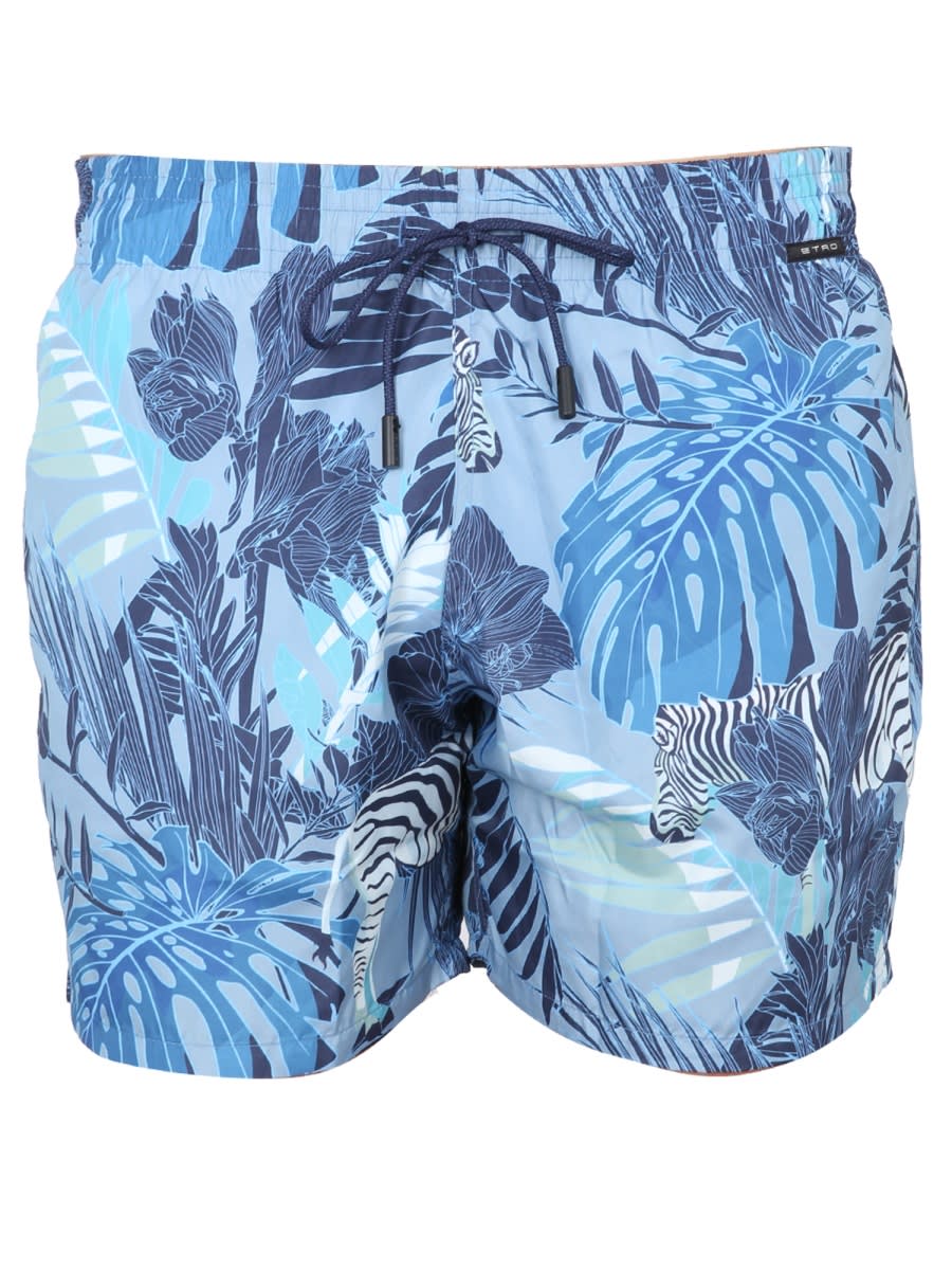Boxer Swimsuit With Maxi Floral Print