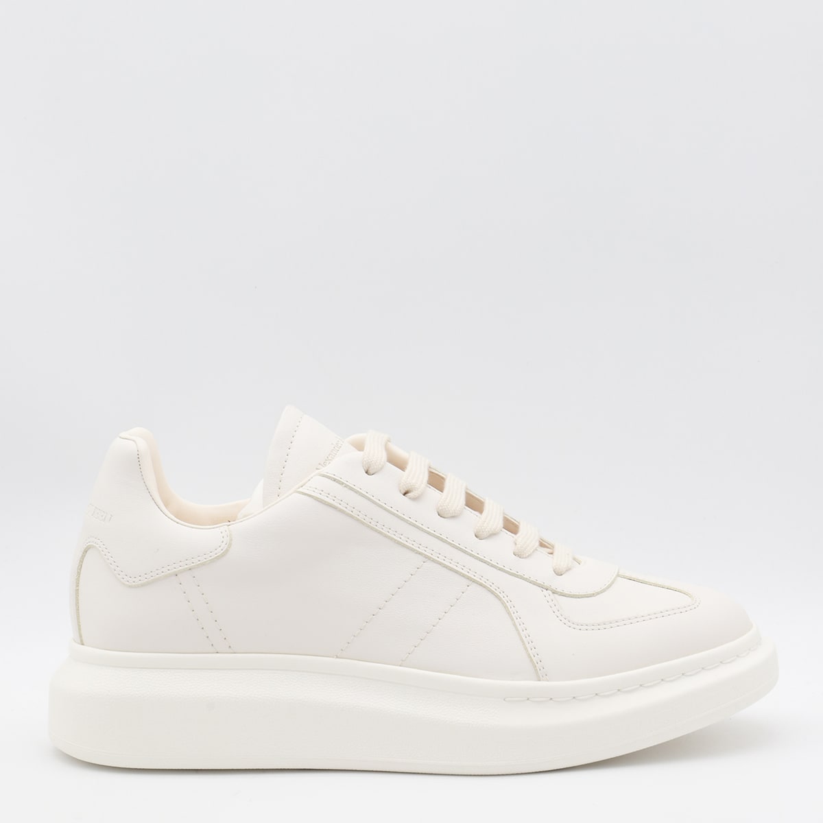 Shop Alexander Mcqueen White Leather Sneakers