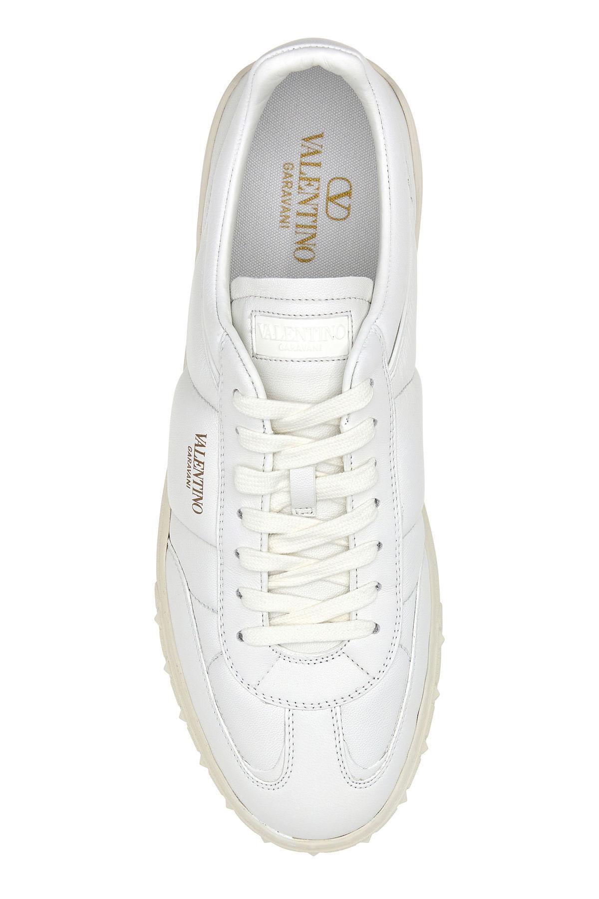 Valentino Upvillage Low Top Nappa Leather Sneaker In Biancosnowwhite