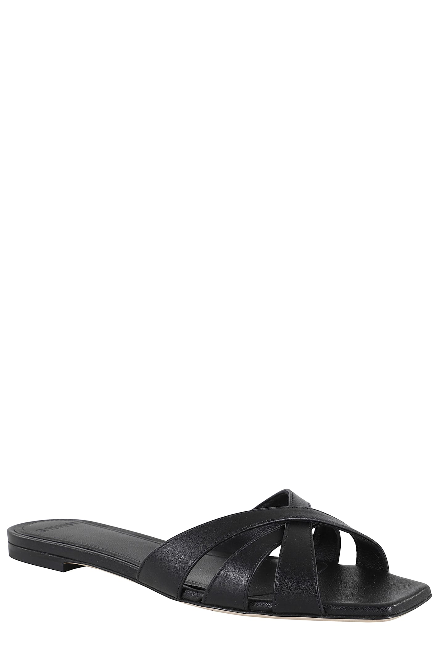 3juin Nerea Woven Strap Calf Leather Sandals In Black