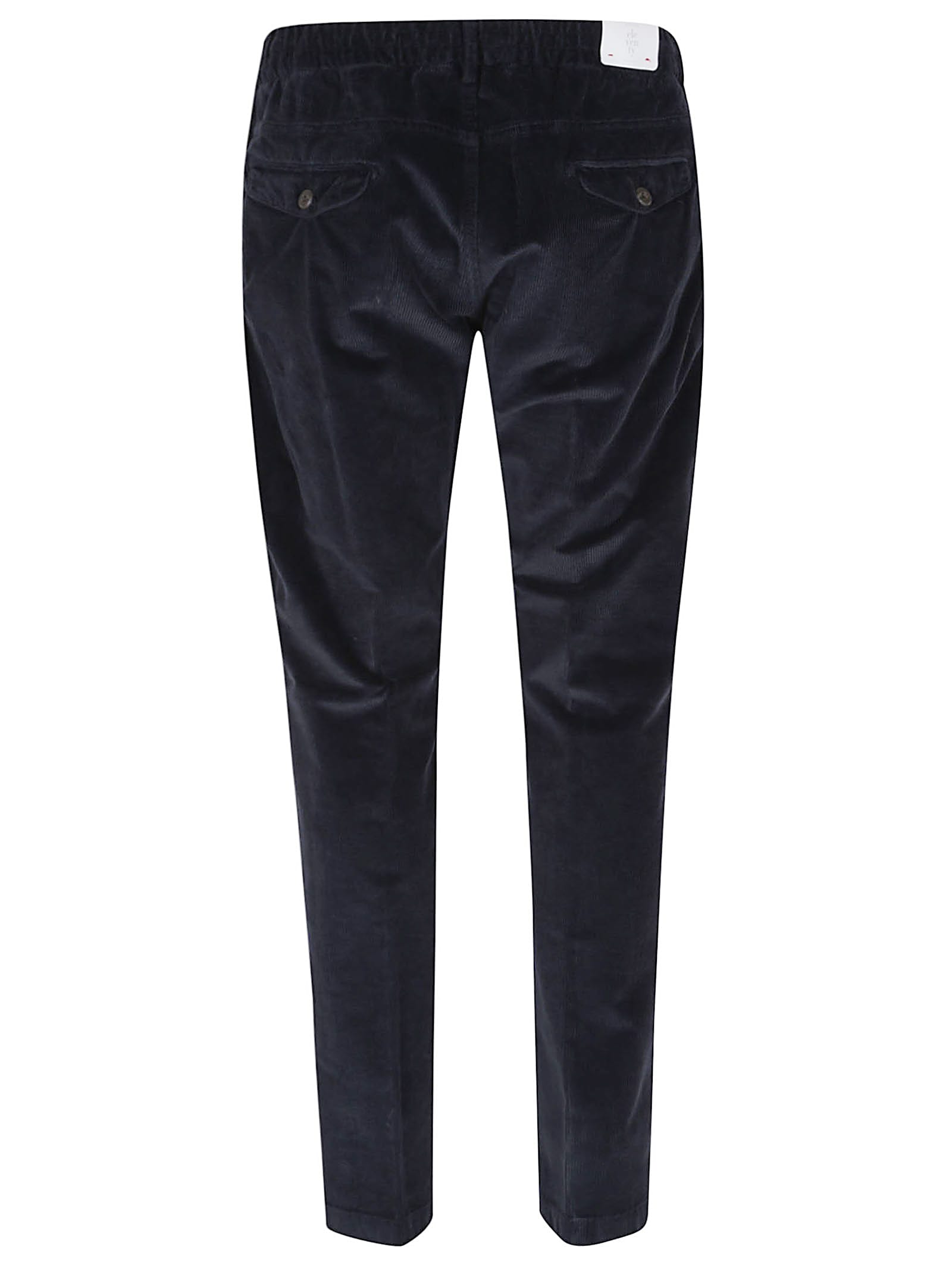 Eleventy Drawstring Waist Tapered Leg Trousers With Back Pockets In Blue