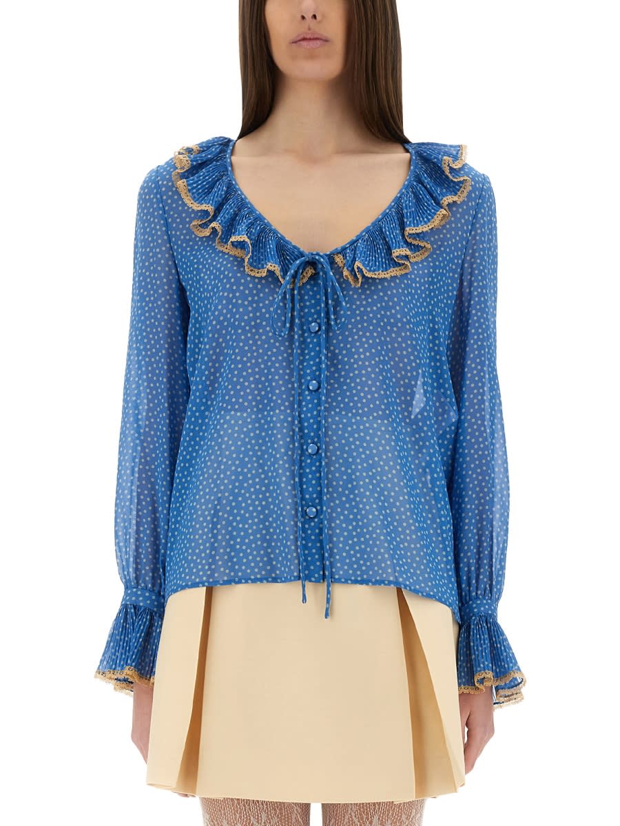 Shop Valentino Light Georgette Print Plusdepois Shirt
