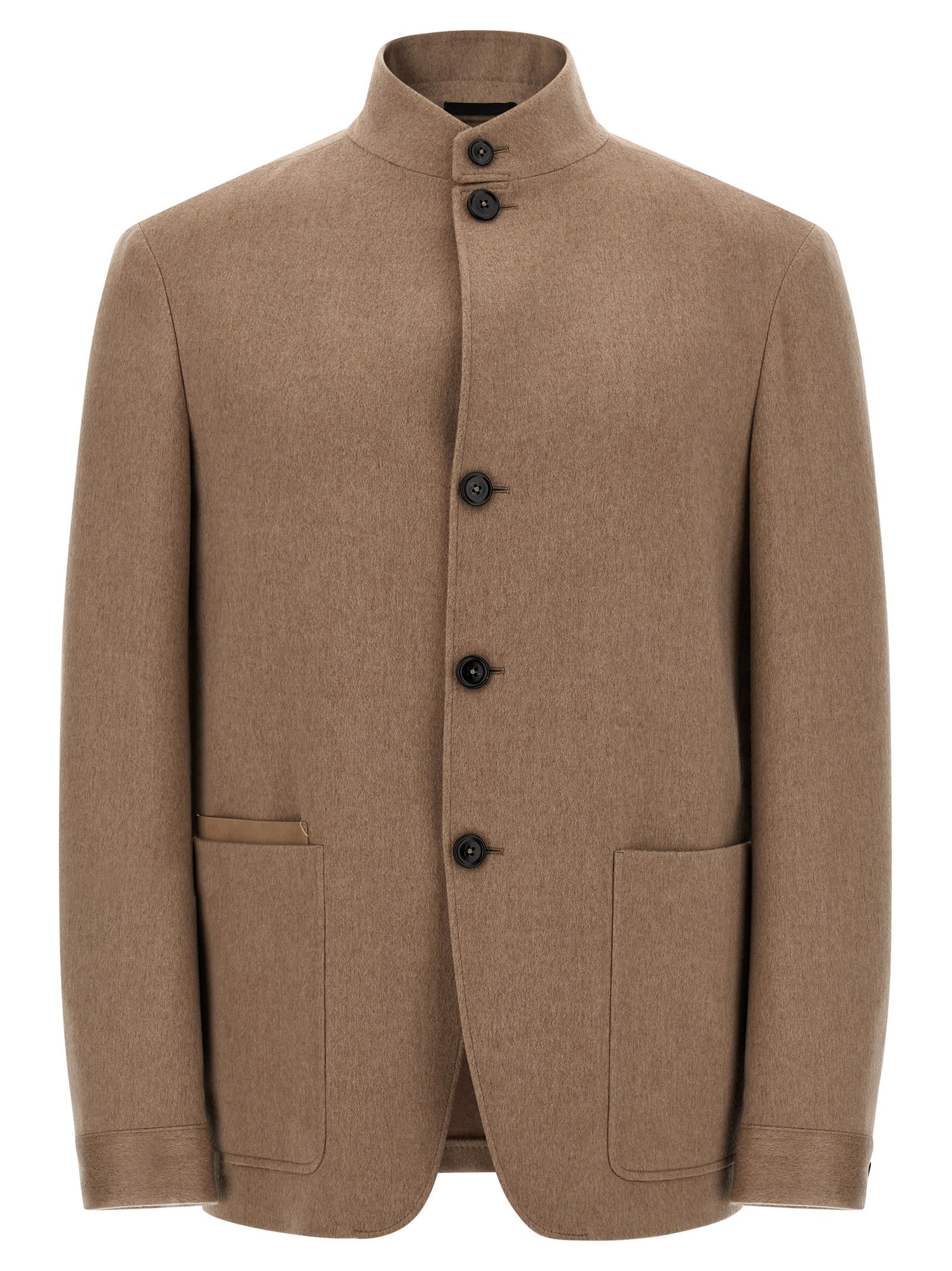 Zegna Il Conte Puffer Jackets Beige In Brown