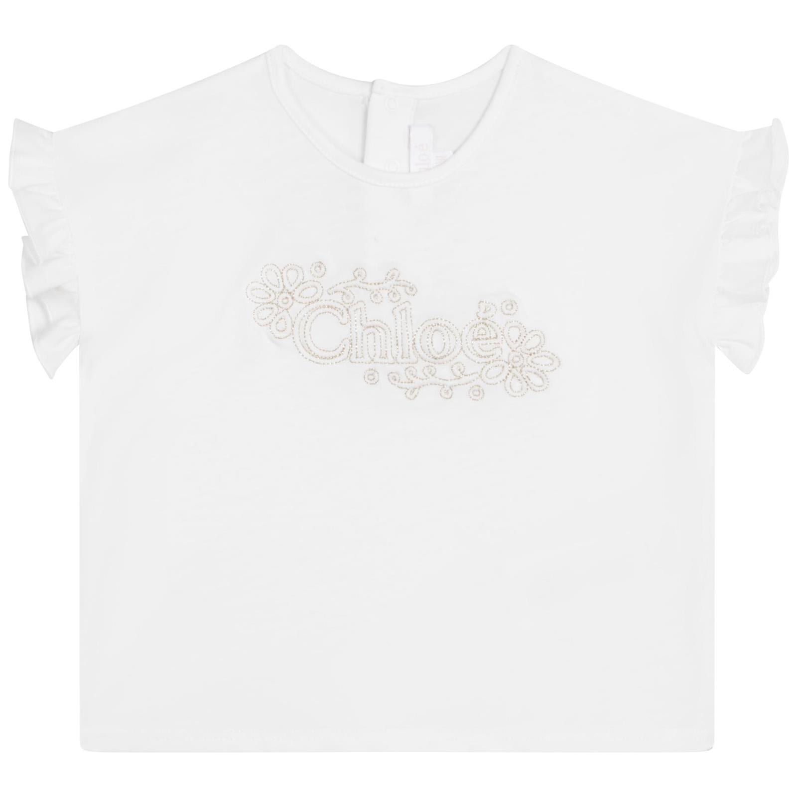 CHLOÉ SHORT-SLEEVED T-SHIRT WITH EMBROIDERED LOGO