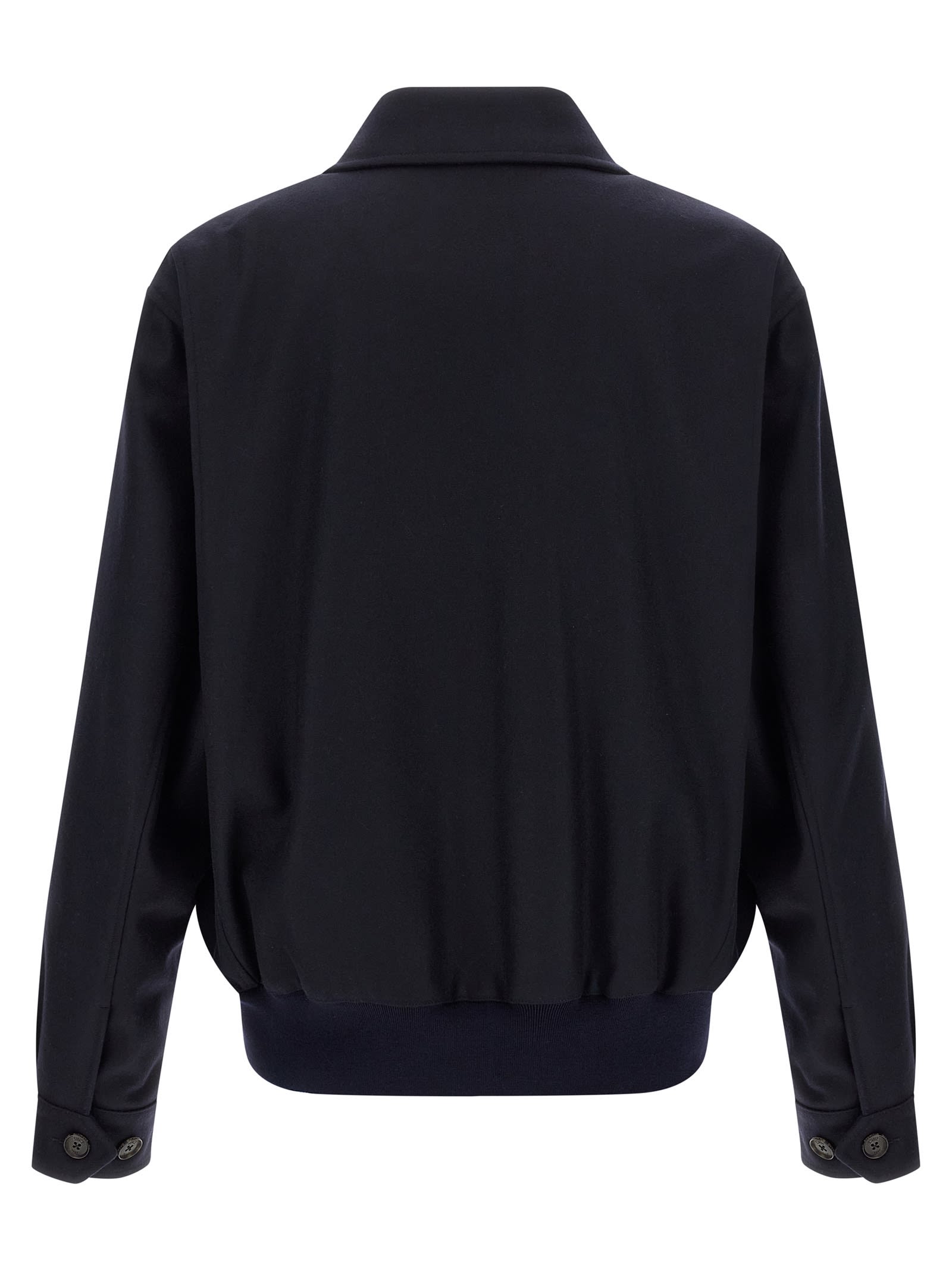 Baracuta Melton G18 Sweater Jacket With Buttoned Cuffs In Blue