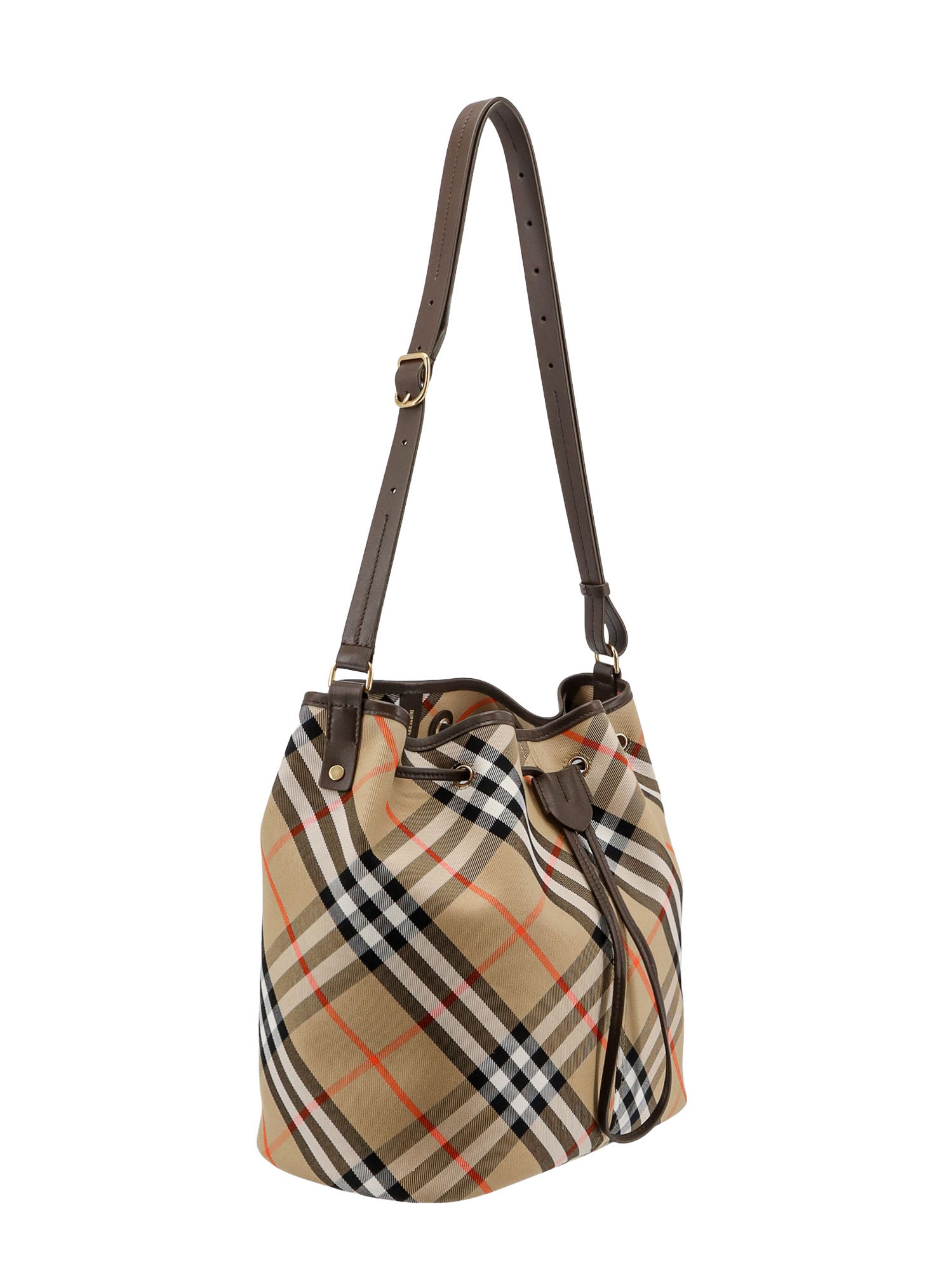 Shop Burberry Bucket Bag In Sand