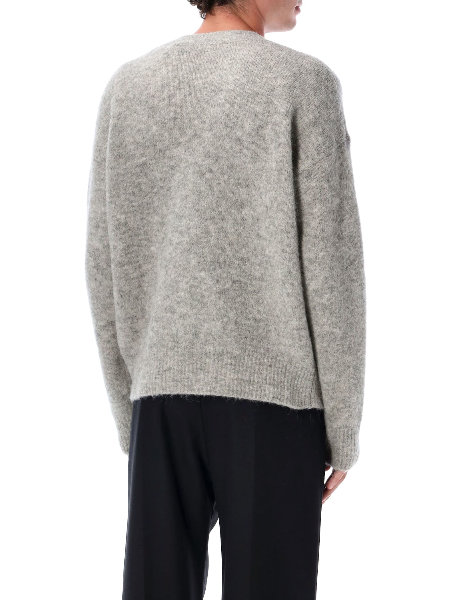 Ami Alexandre Mattiussi Ami Paris Alpaca Blend Crew Neck Sweater In Gray