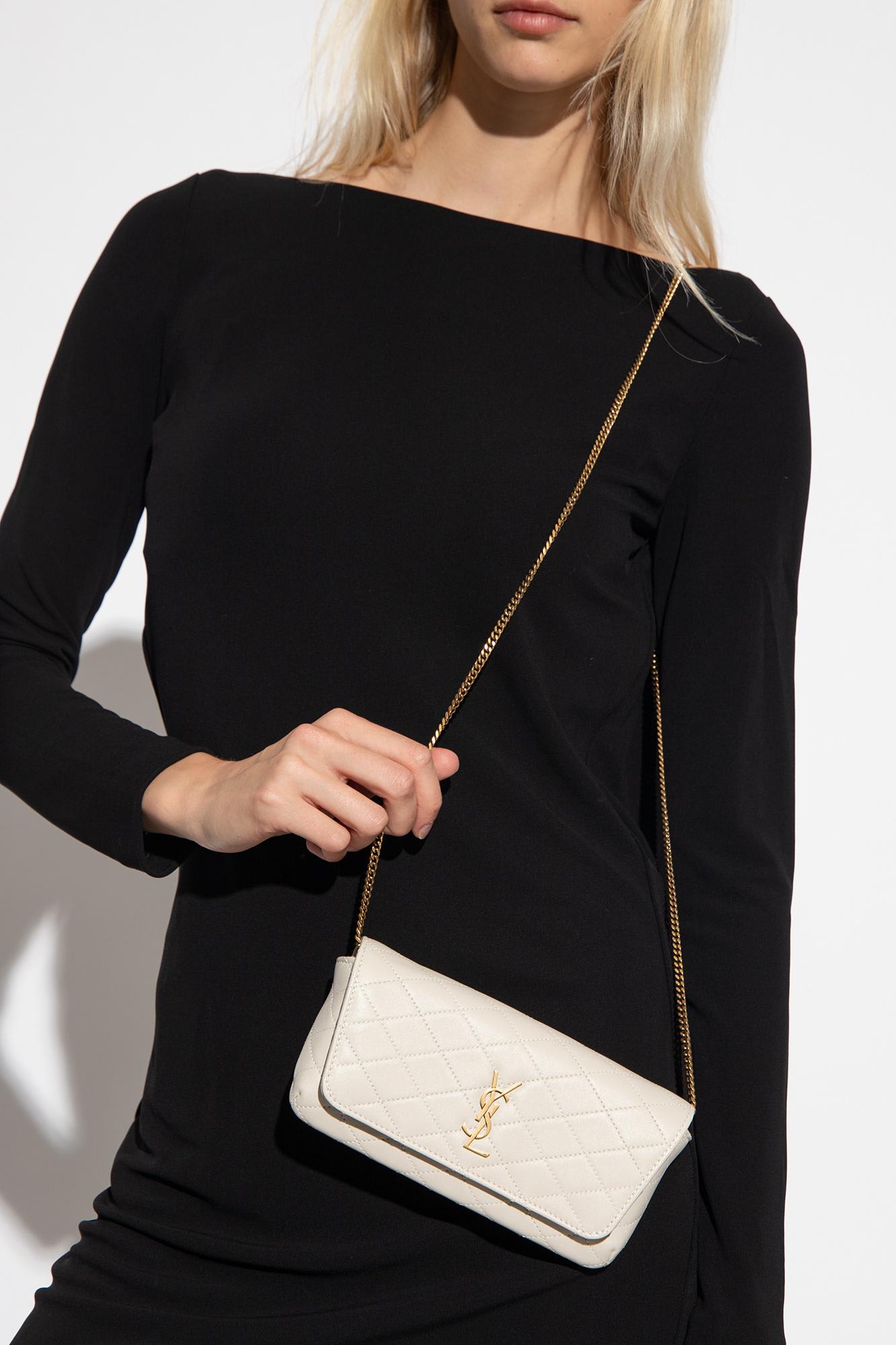 Saint Laurent Gaby Phone Holder In Neutral