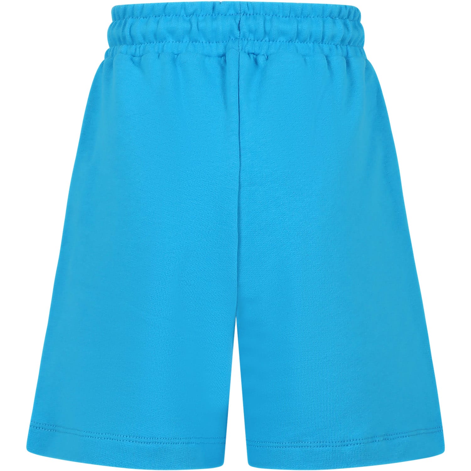 Shop Msgm Light Blue Shorts For Boy With Logo