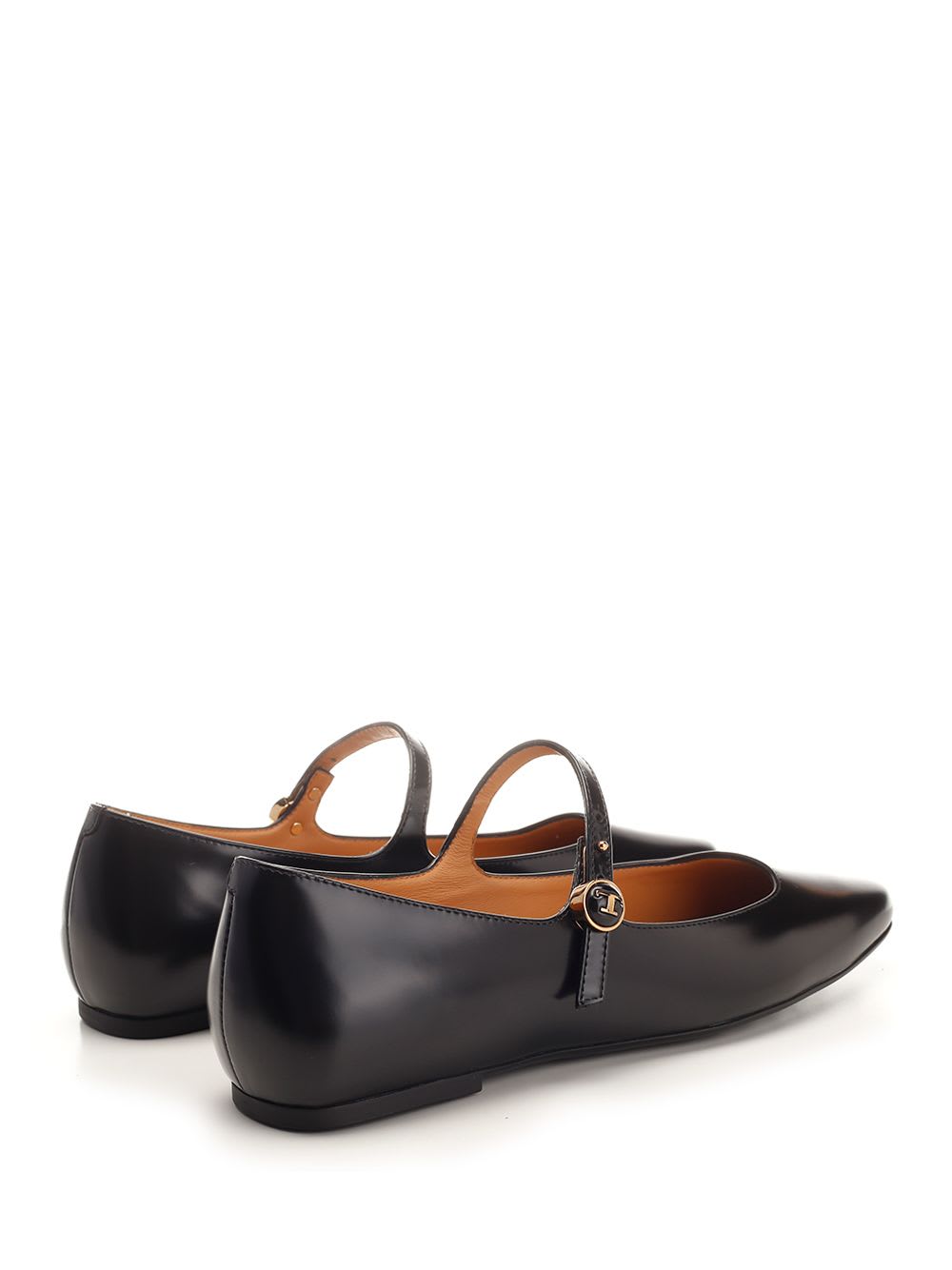 Shop Tod's Calfskin Ballet Flats In Black