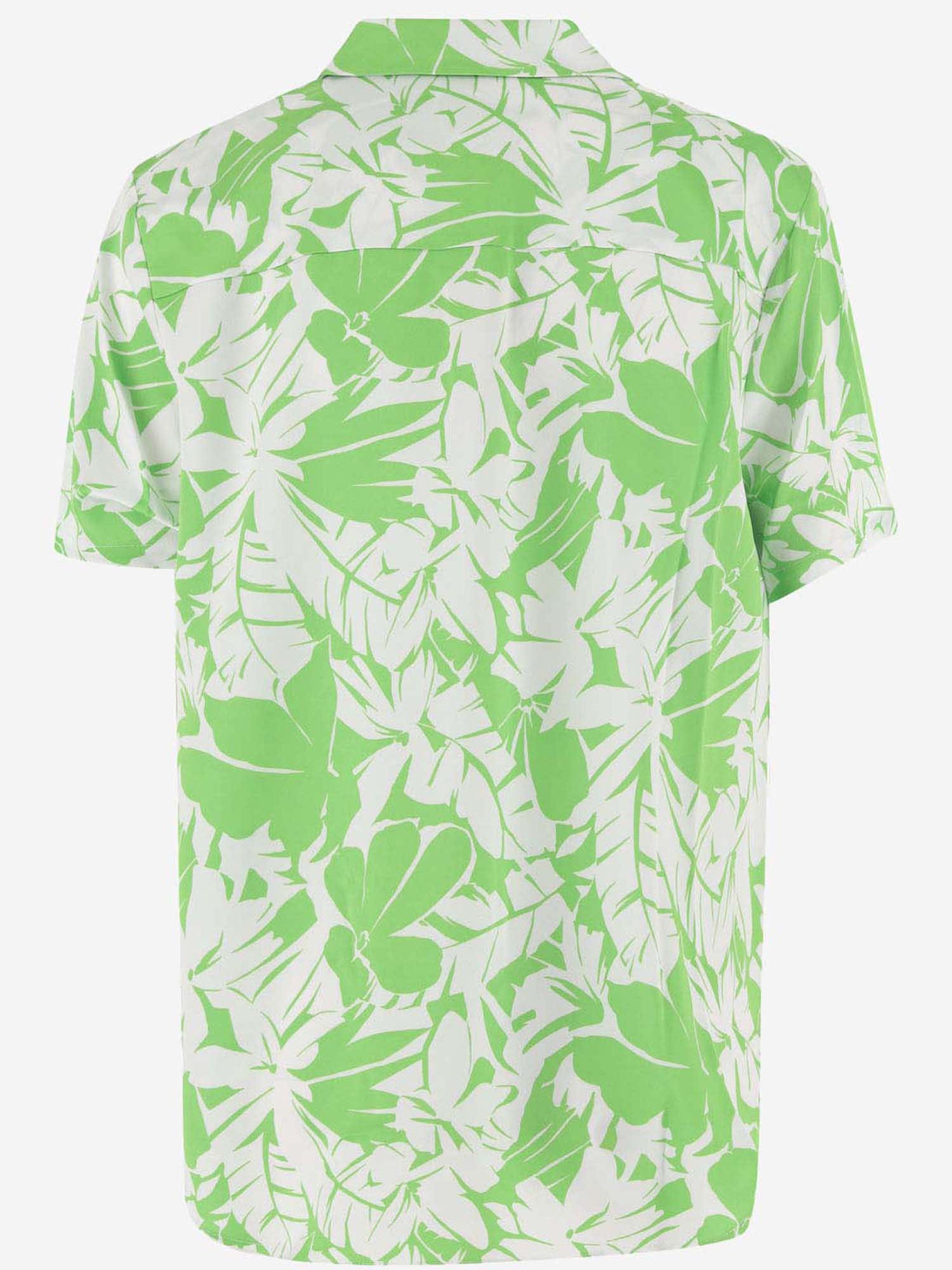 Shop Michael Kors Nylon Shirt With Floral Pattern In Green