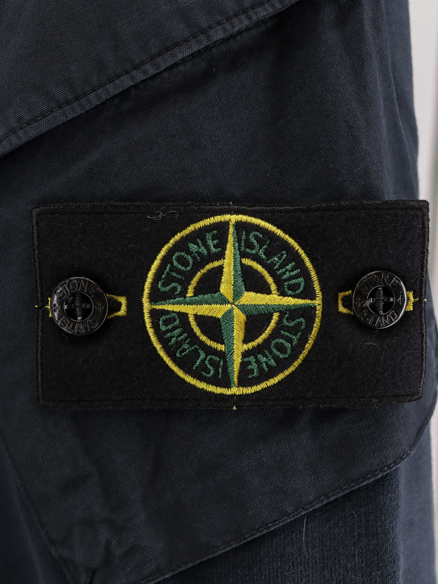 Stone Island Hoodie With Zip And Sleeve Pockets In Blue