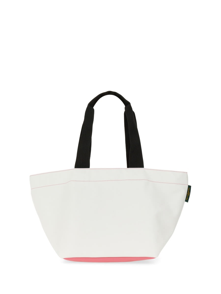 Herve Chapelier Medium Shopping Bag In White
