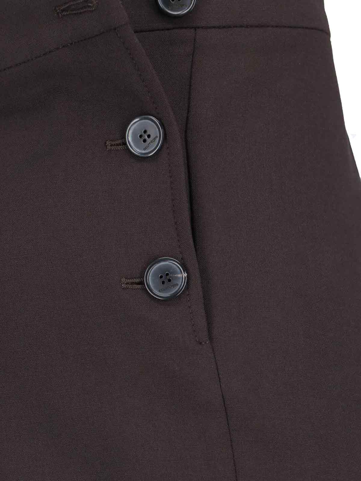 Courrèges Flared Trousers With Cut Out Details In Brown