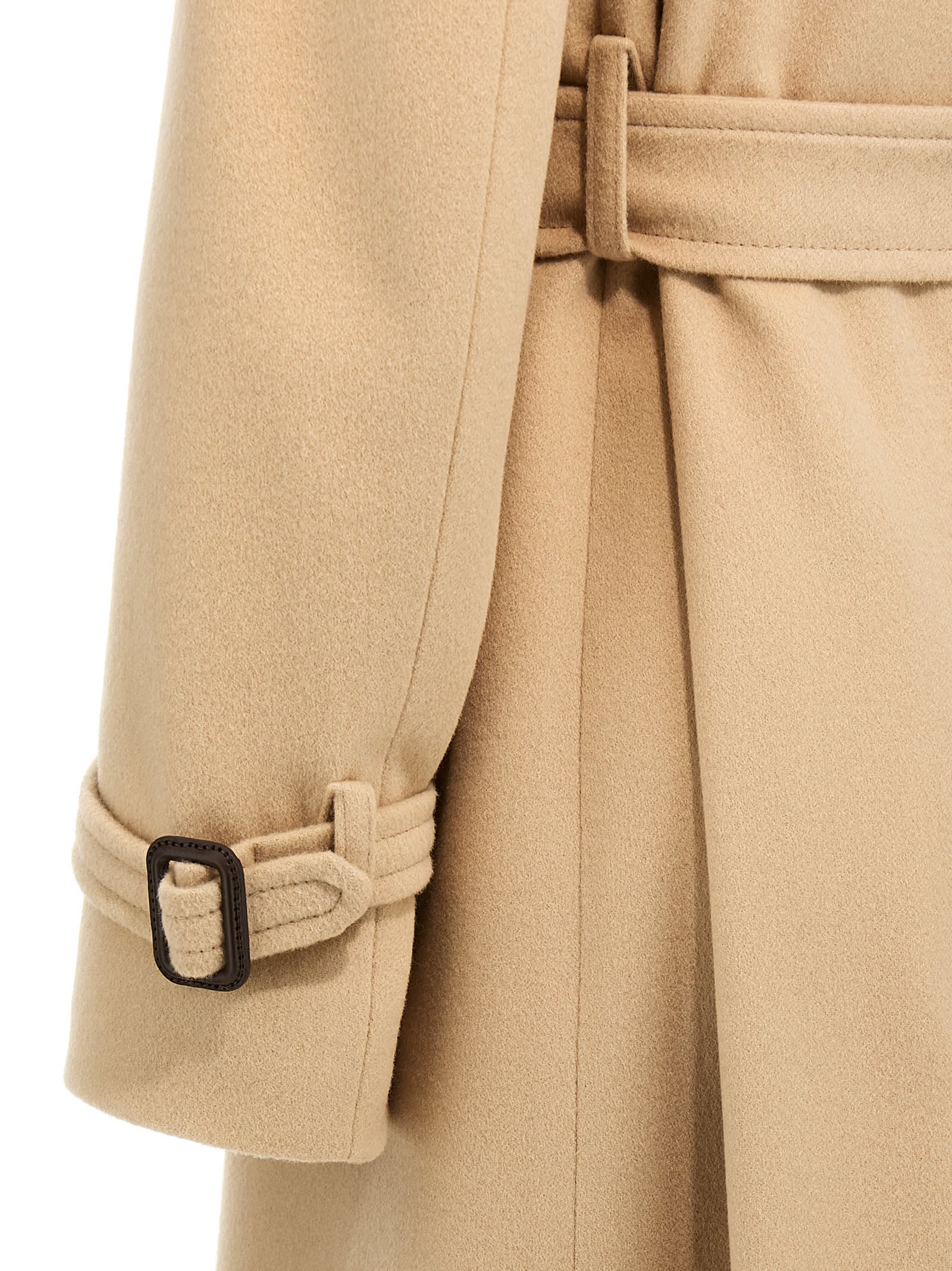 Tagliatore 'luanne' Belted Double-breasted Coat In Beige