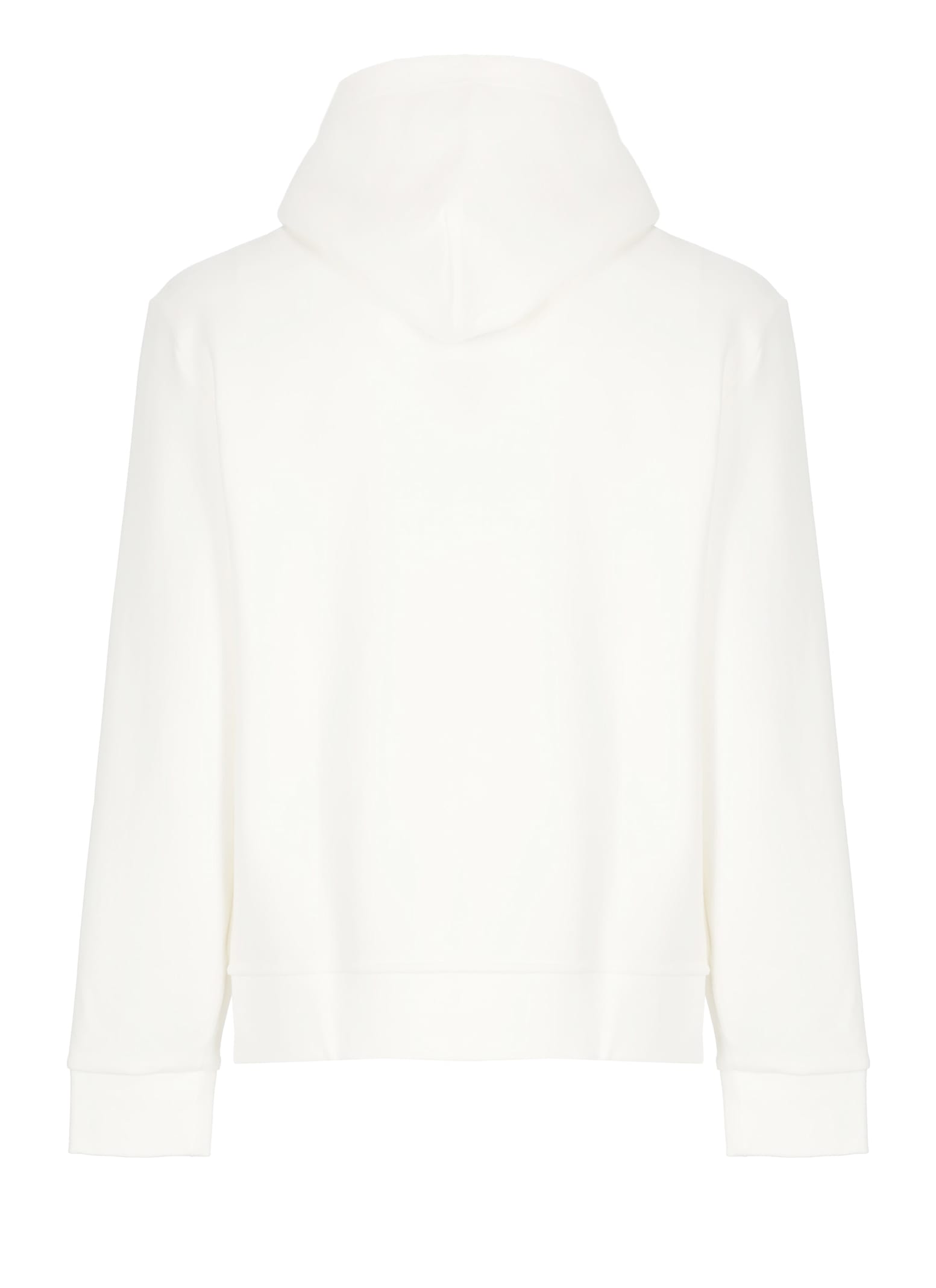 Polo Ralph Lauren White Hoodie With Contrasting Logo Embroidery In Cotton Man
