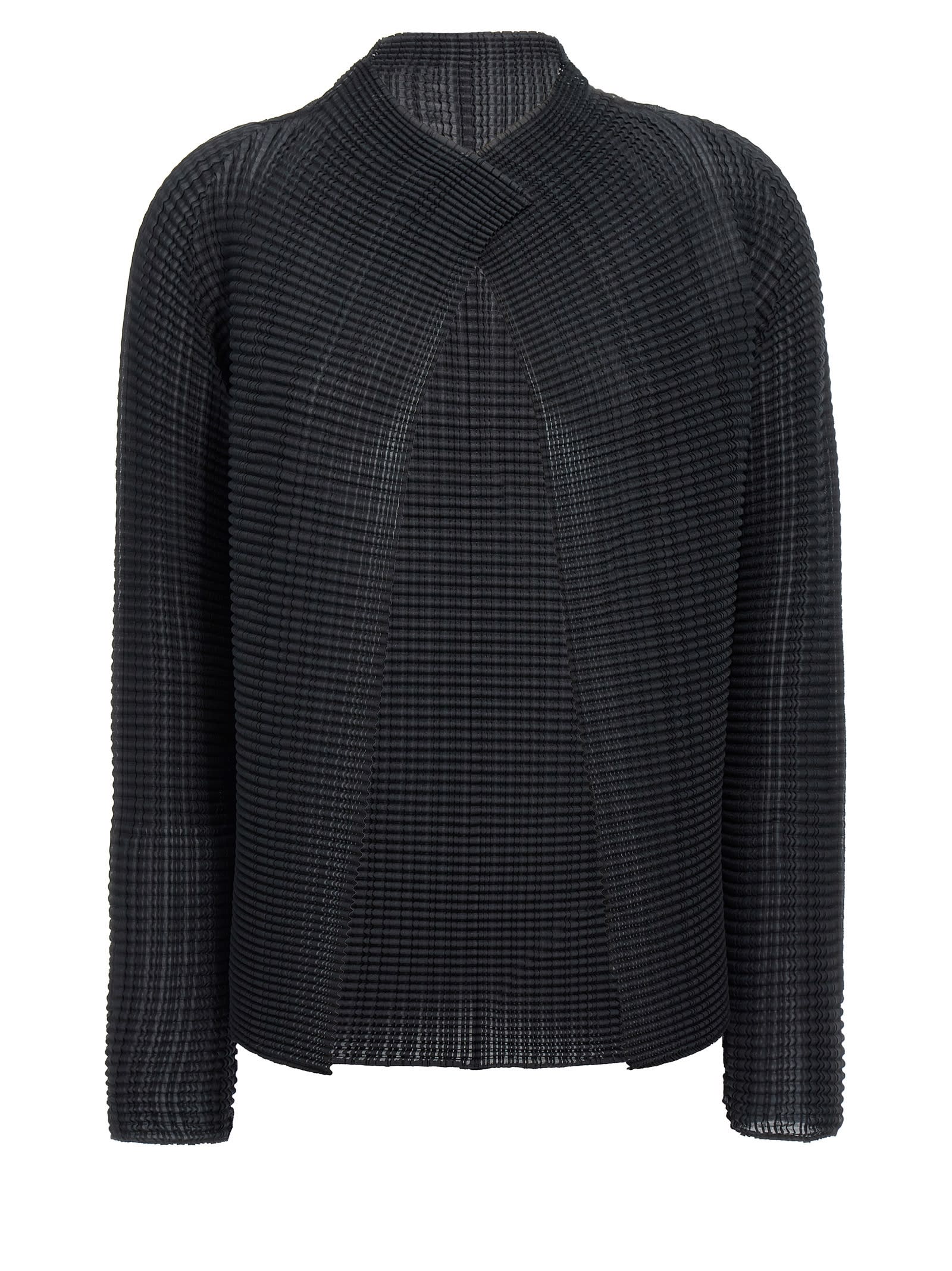 Shop Issey Miyake Wooly Pleats Cardigan