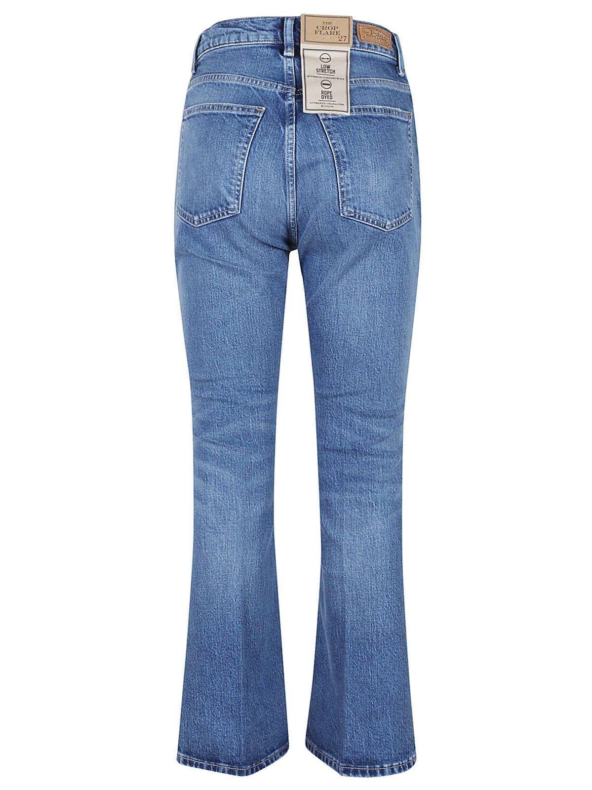 Shop Polo Ralph Lauren Polo Logo-patch Cropped Jeans In Blu