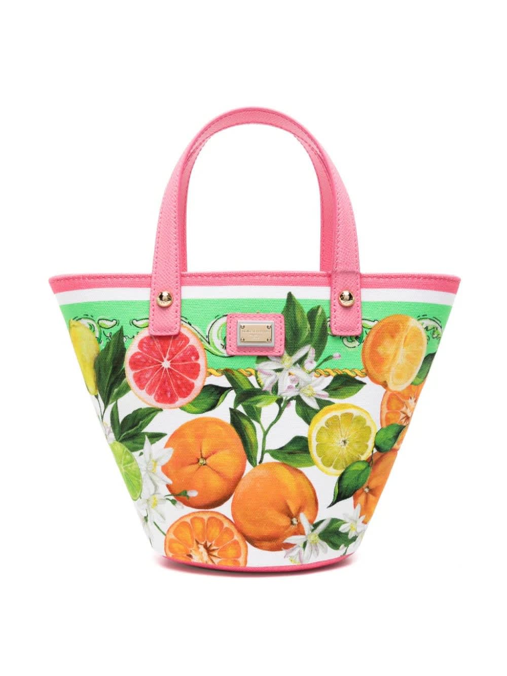 Dolce & Gabbana Bucket Bag With Lemon And Orange Print
