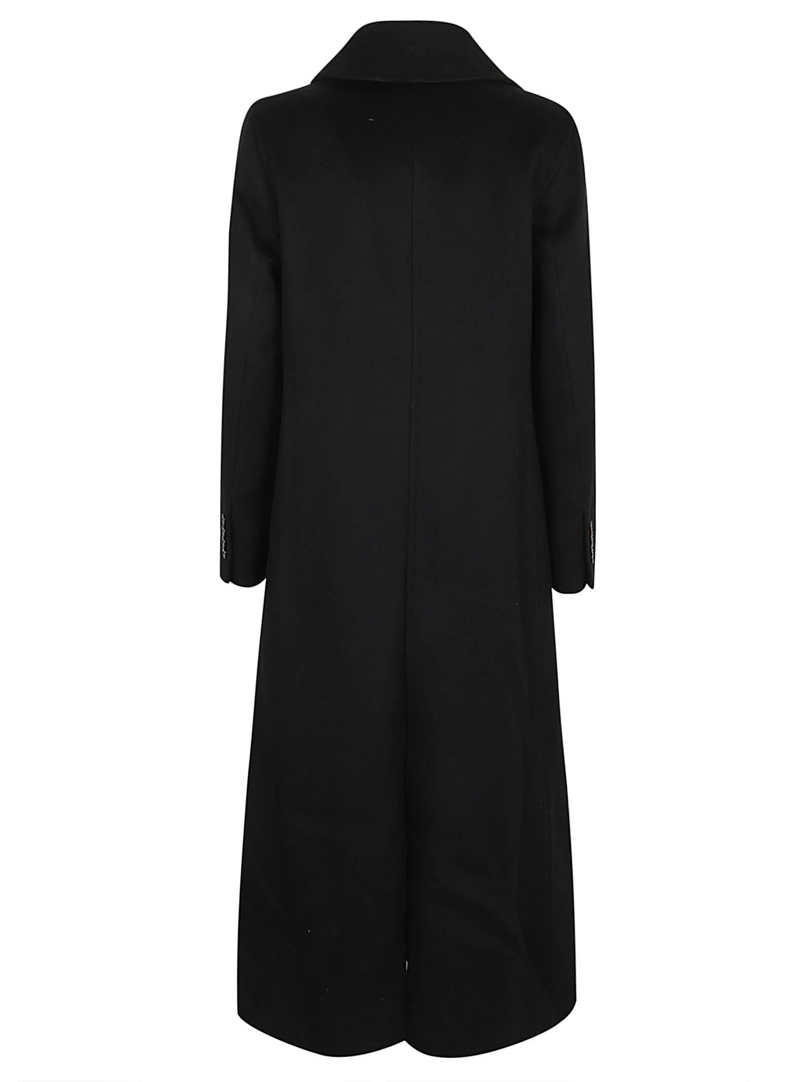 Shop Herno Long Wool Coat In Nero