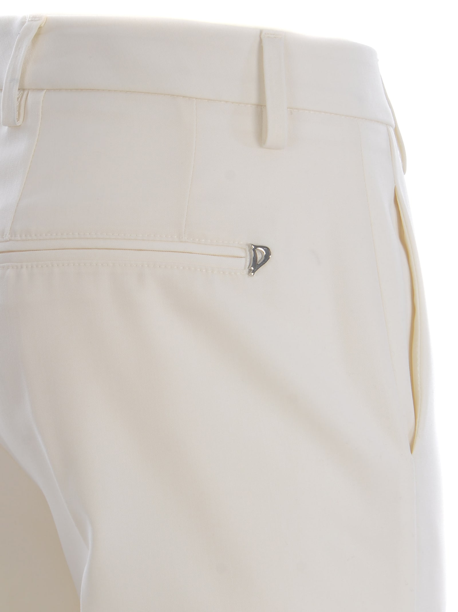 Shop Dondup Trousers  Lexi Made Of Cool Wool In Bianco