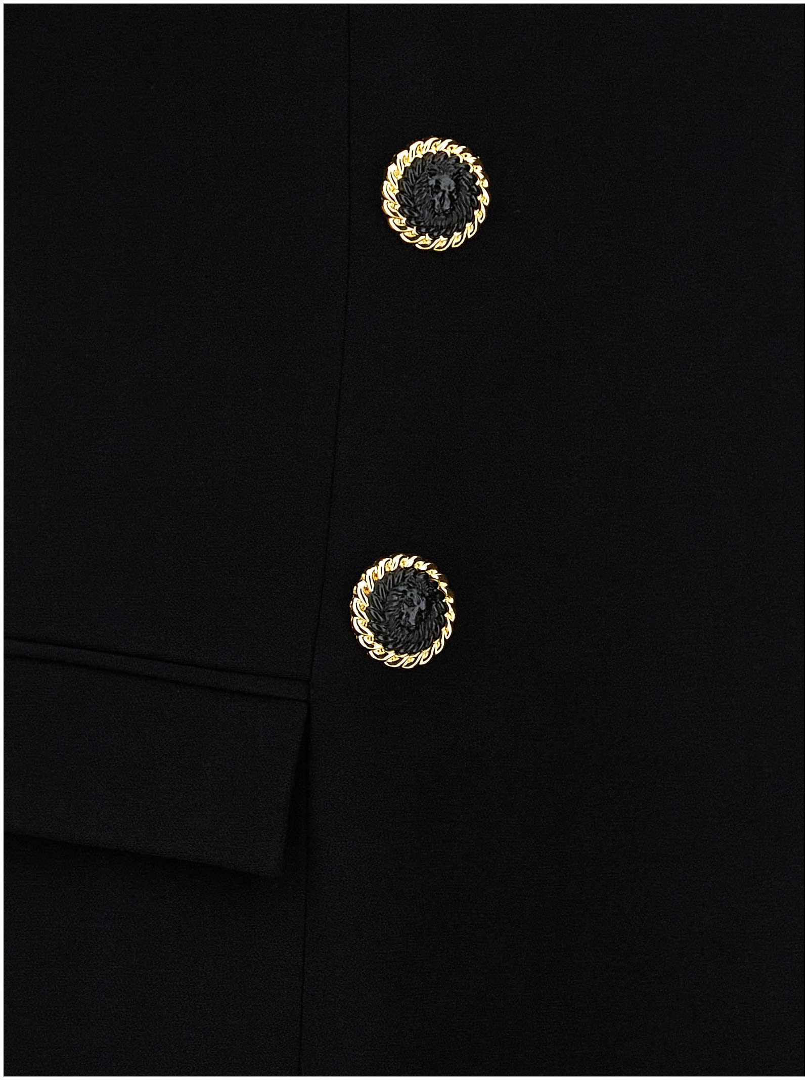 Shop Balmain Jewel Button Dress In Black