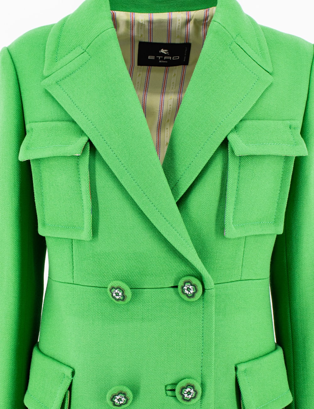 Shop Etro Coat In Green