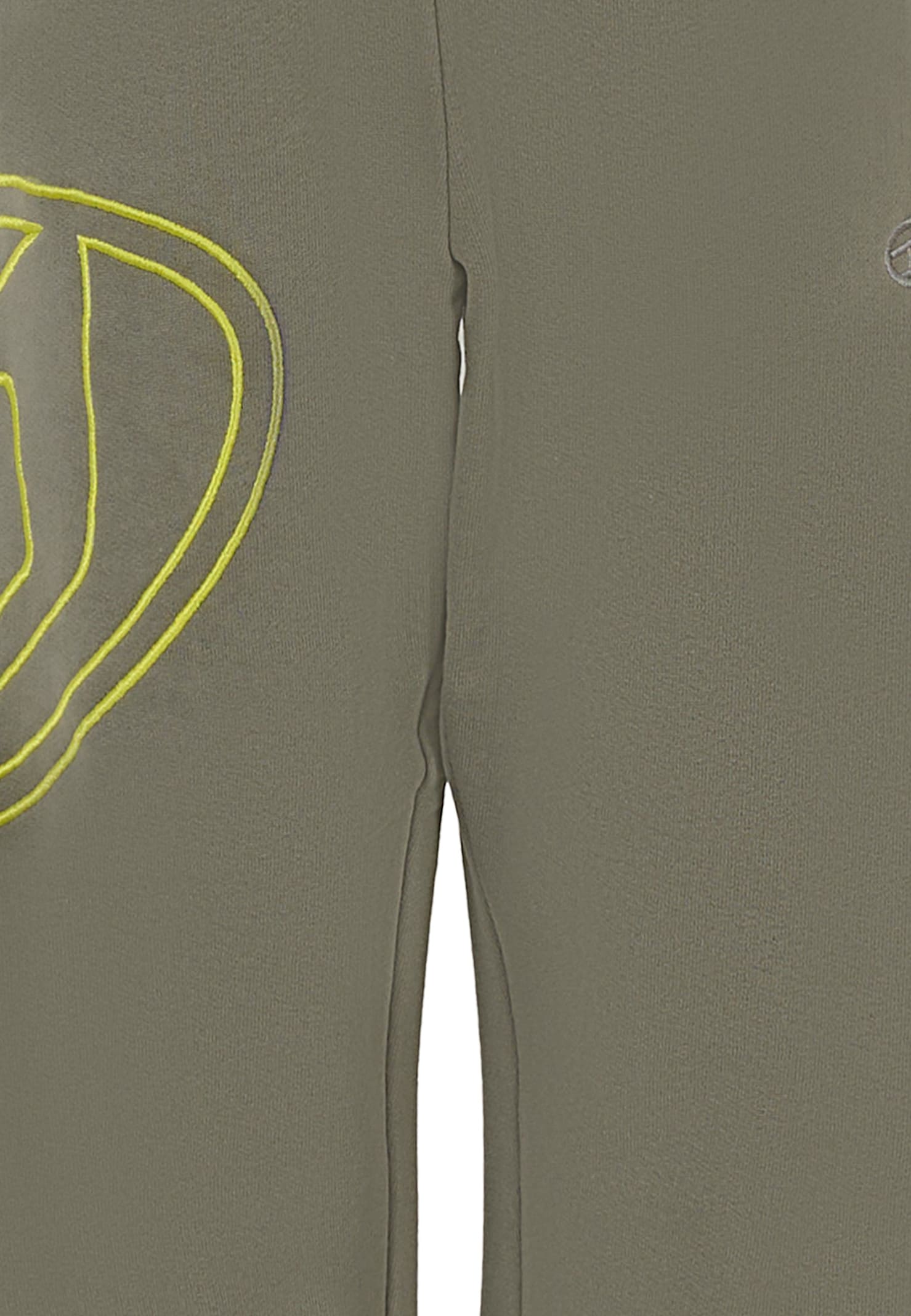 Diesel Fleece Jogger Pants With Maxi Oval D Logo In Gray