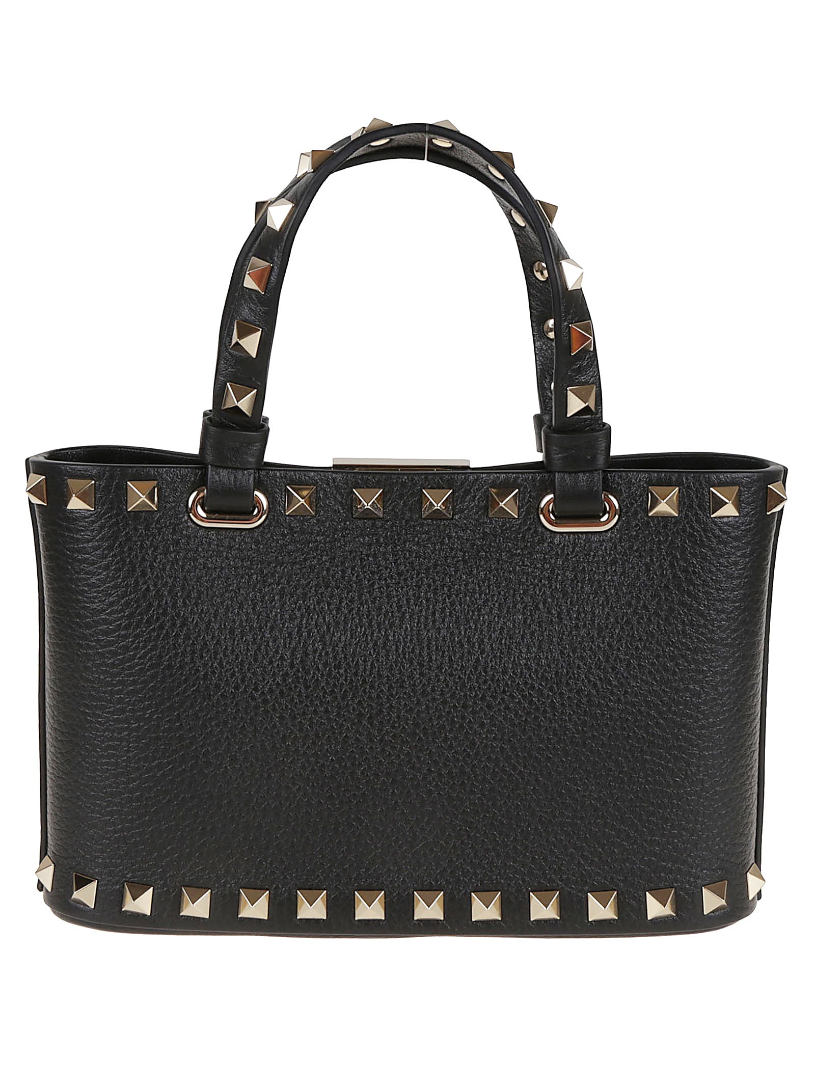Valentino Rockstud Mini Tote Bag With Chain Strap In Black