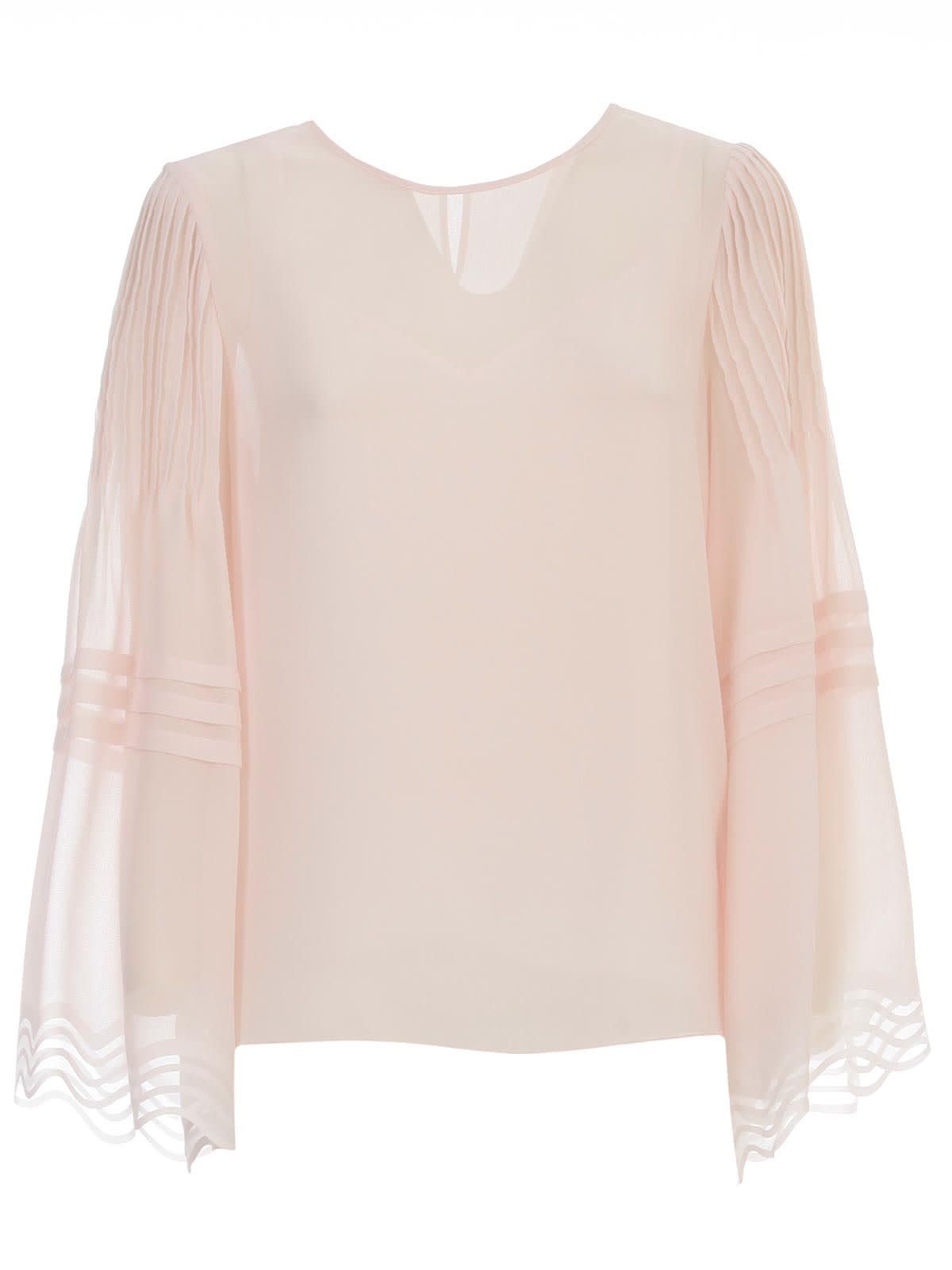 See By Chloé Sweater Wide L/s Crew Neck In Softy Pink