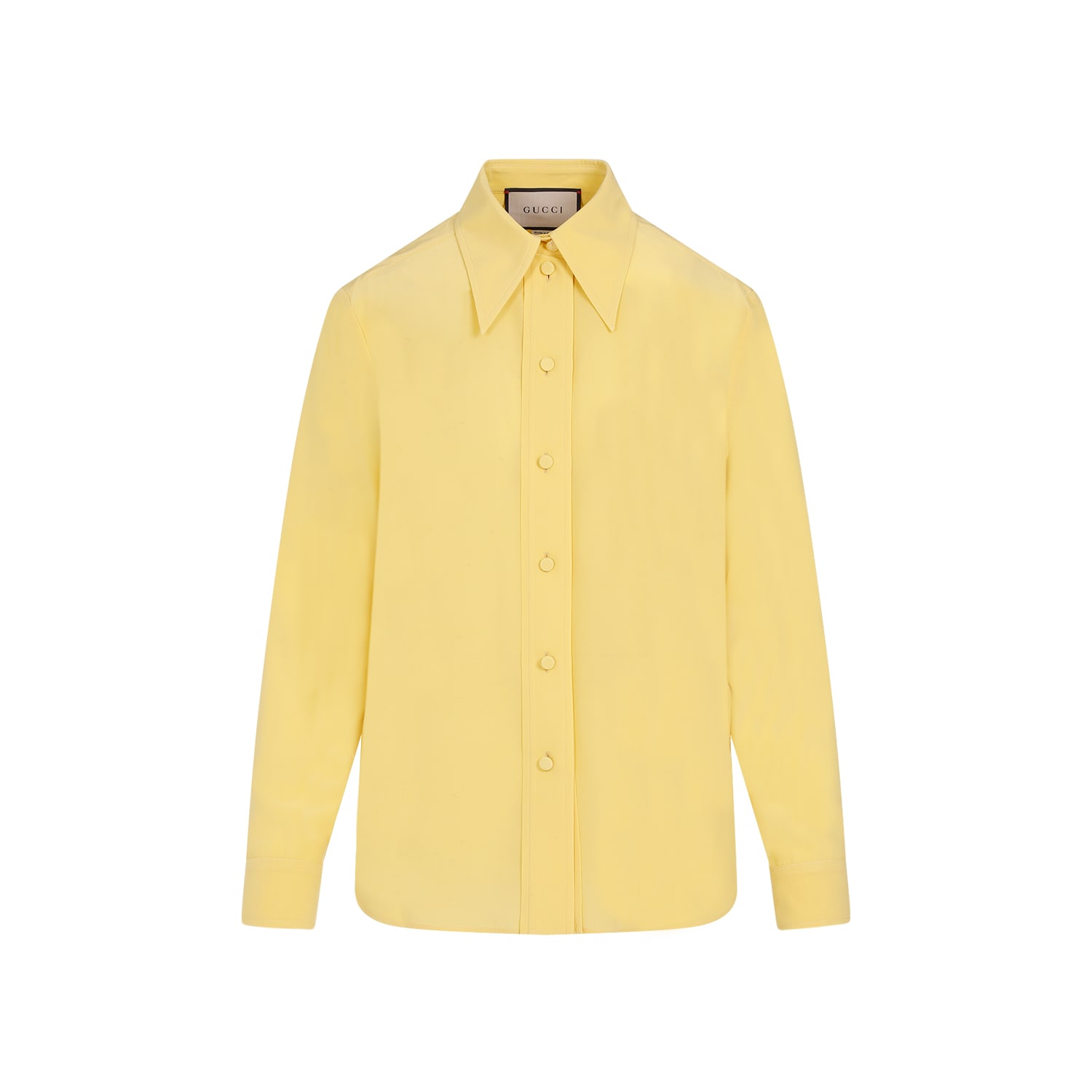 Shop Gucci Crepe De Chine Shirt In Yellow Iris