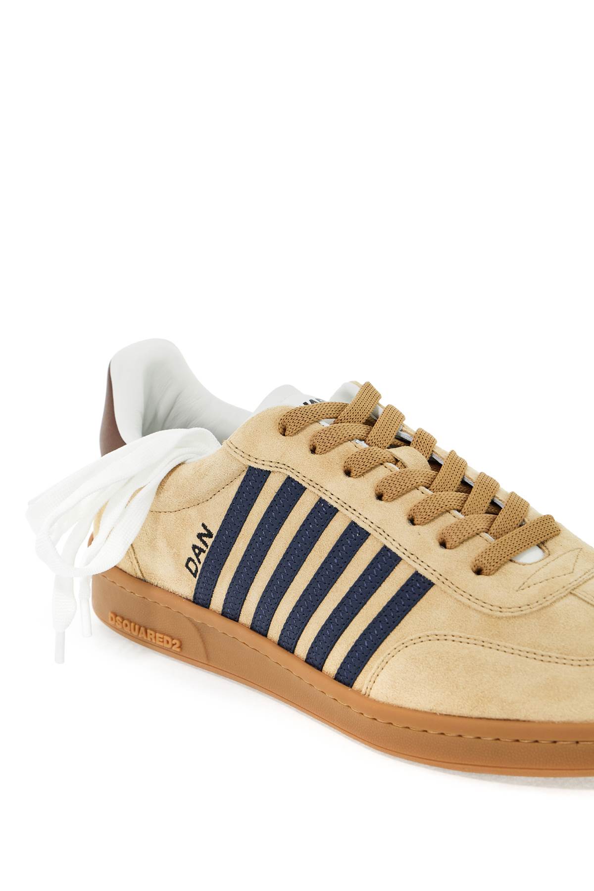 Shop Dsquared2 Boxer Sneakers In Beige+blu+marrone (beige)