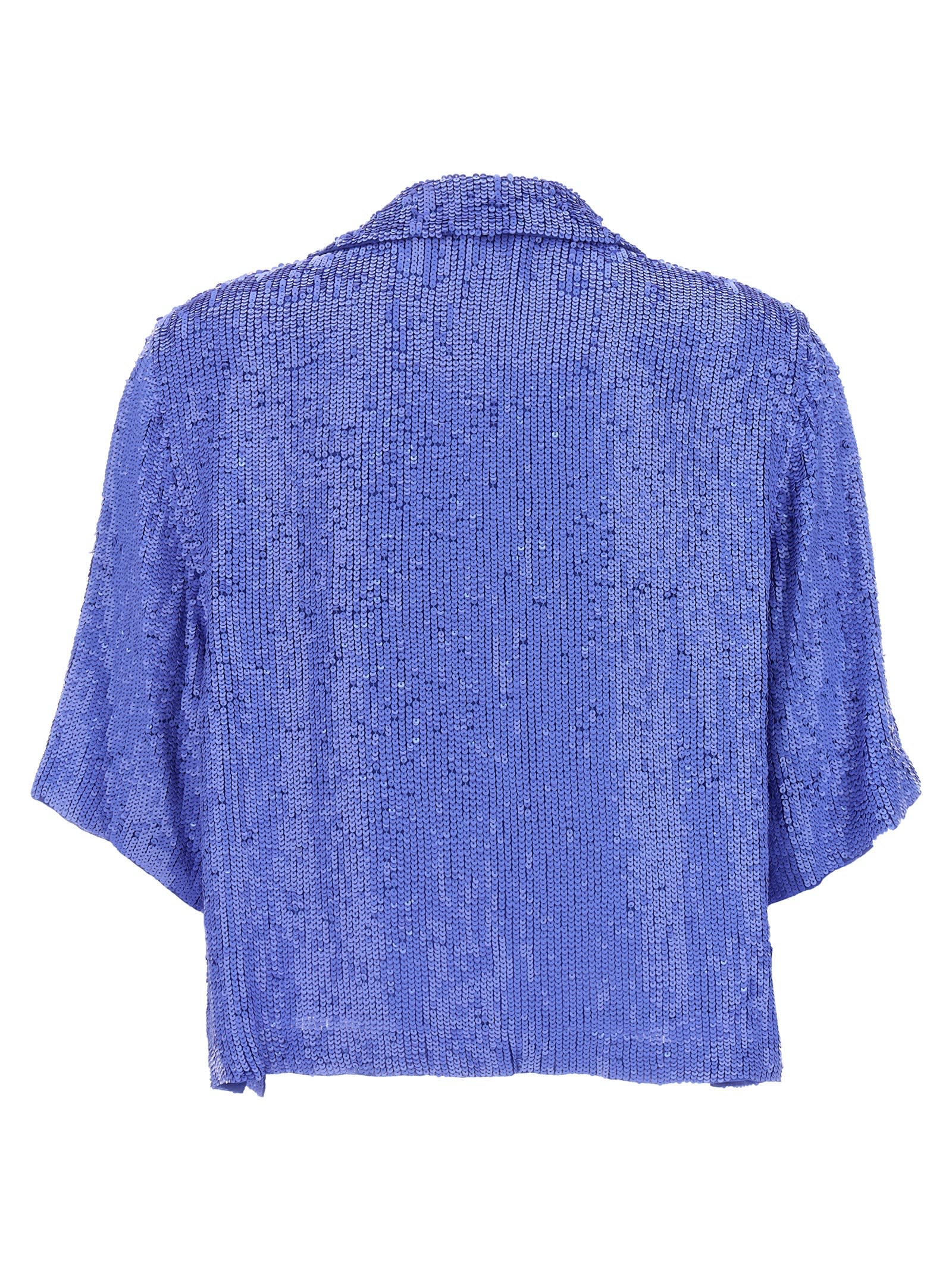 Shop P.a.r.o.s.h Sequin Shirt In Purple