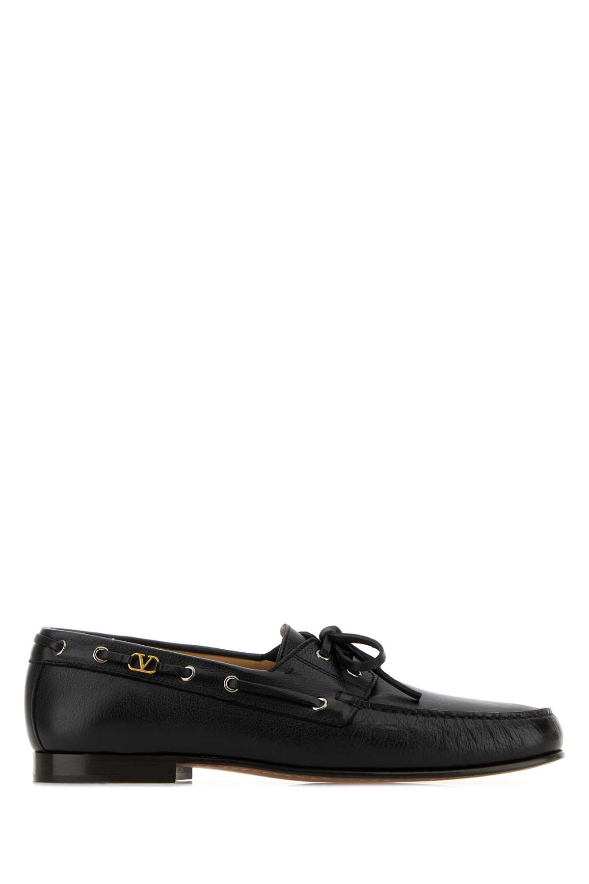 Valentino Garavani Black Leather Loafers