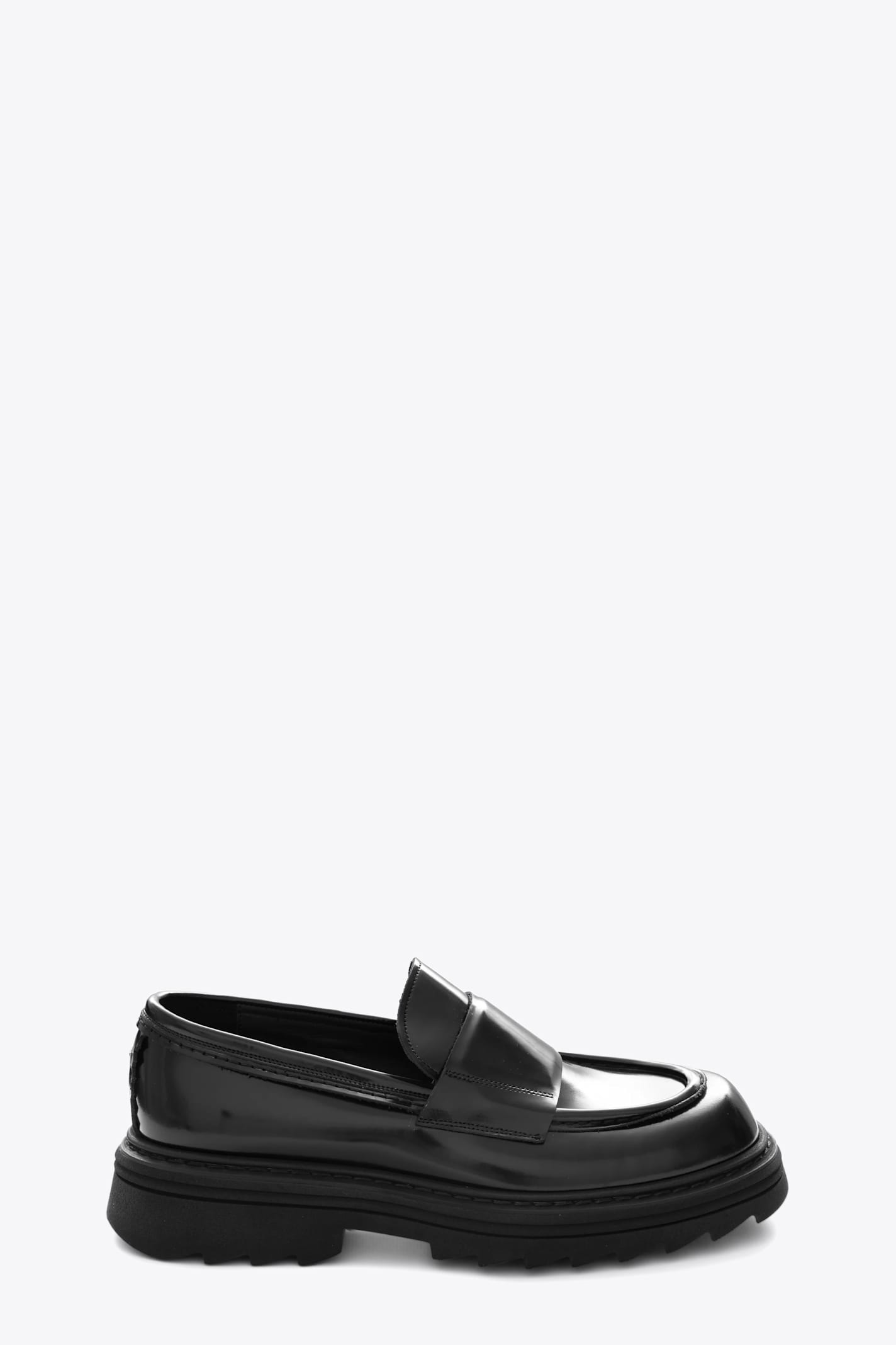 College In Pelle Di Vitello Abrasivato Black leather loafer - Elton 500