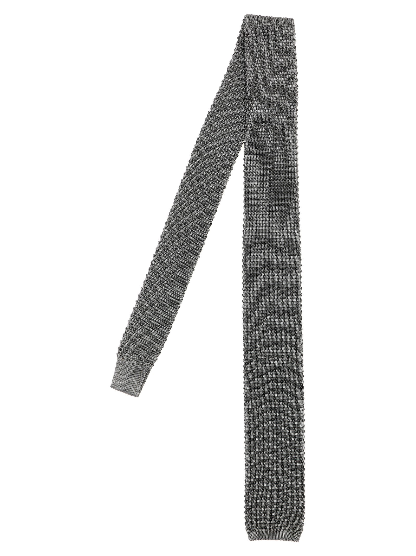 Shop Brunello Cucinelli Operated Tie In Gray