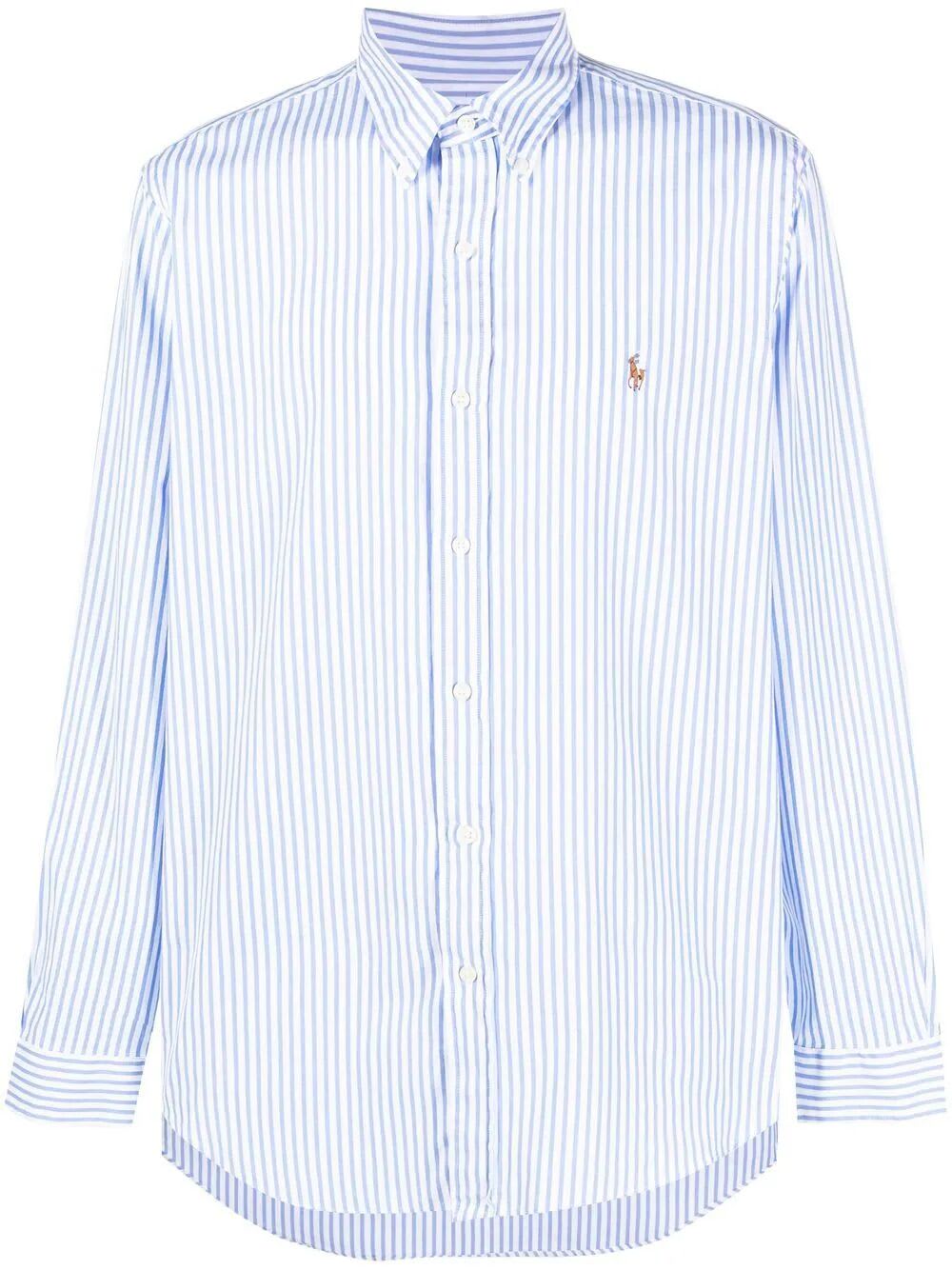 Shop Polo Ralph Lauren Stretch Oxford Long Sleeve Sport Shirt In A Blue White