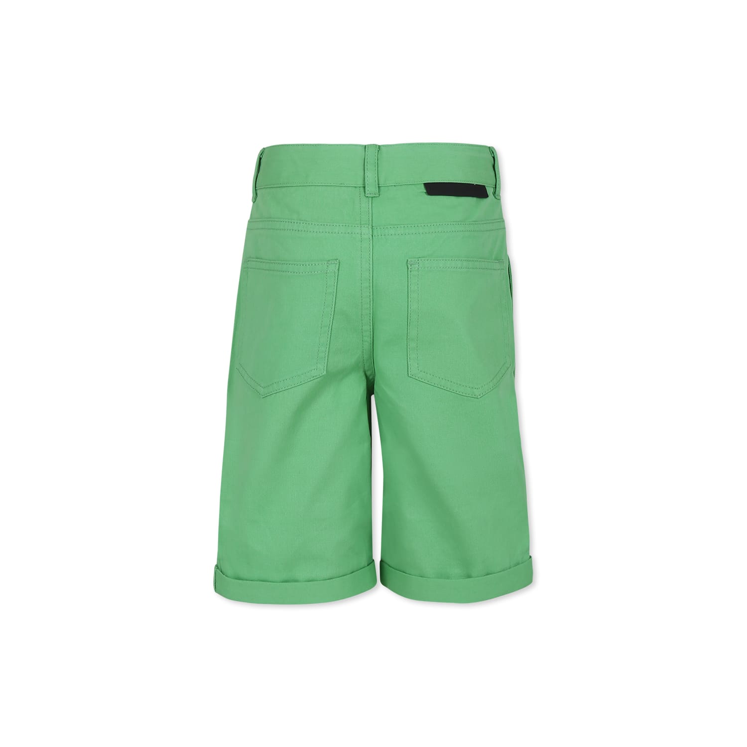 Shop Stella Mccartney Green Shorts For Boy With Logo