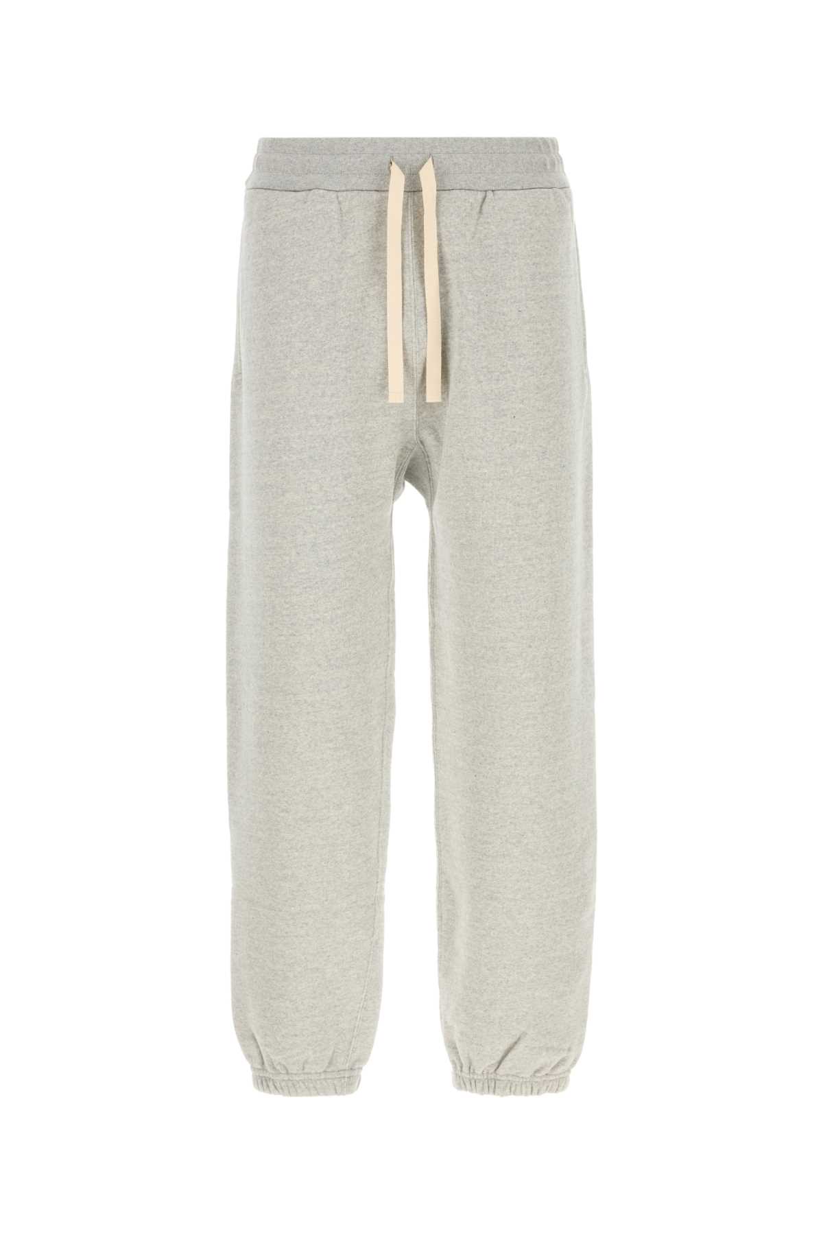 Jil Sander Cotton Joggers With Back Pocket And Elastic Waistband In Gray