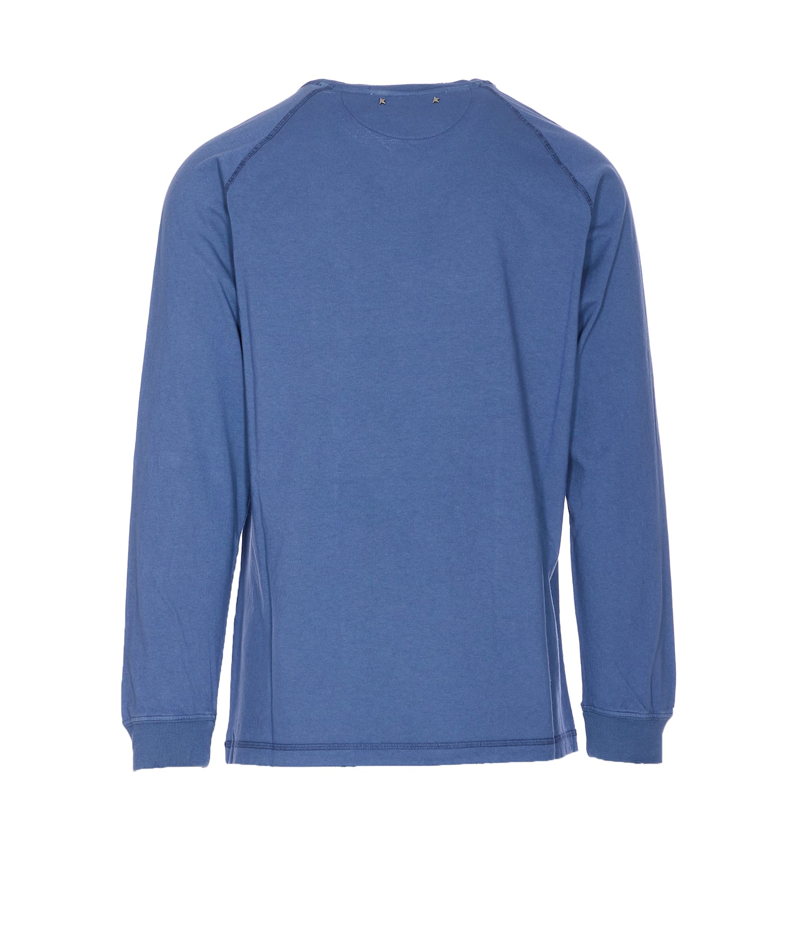 Golden Goose Crewneck Graphic Print Sweater Long Sleeves In Blue