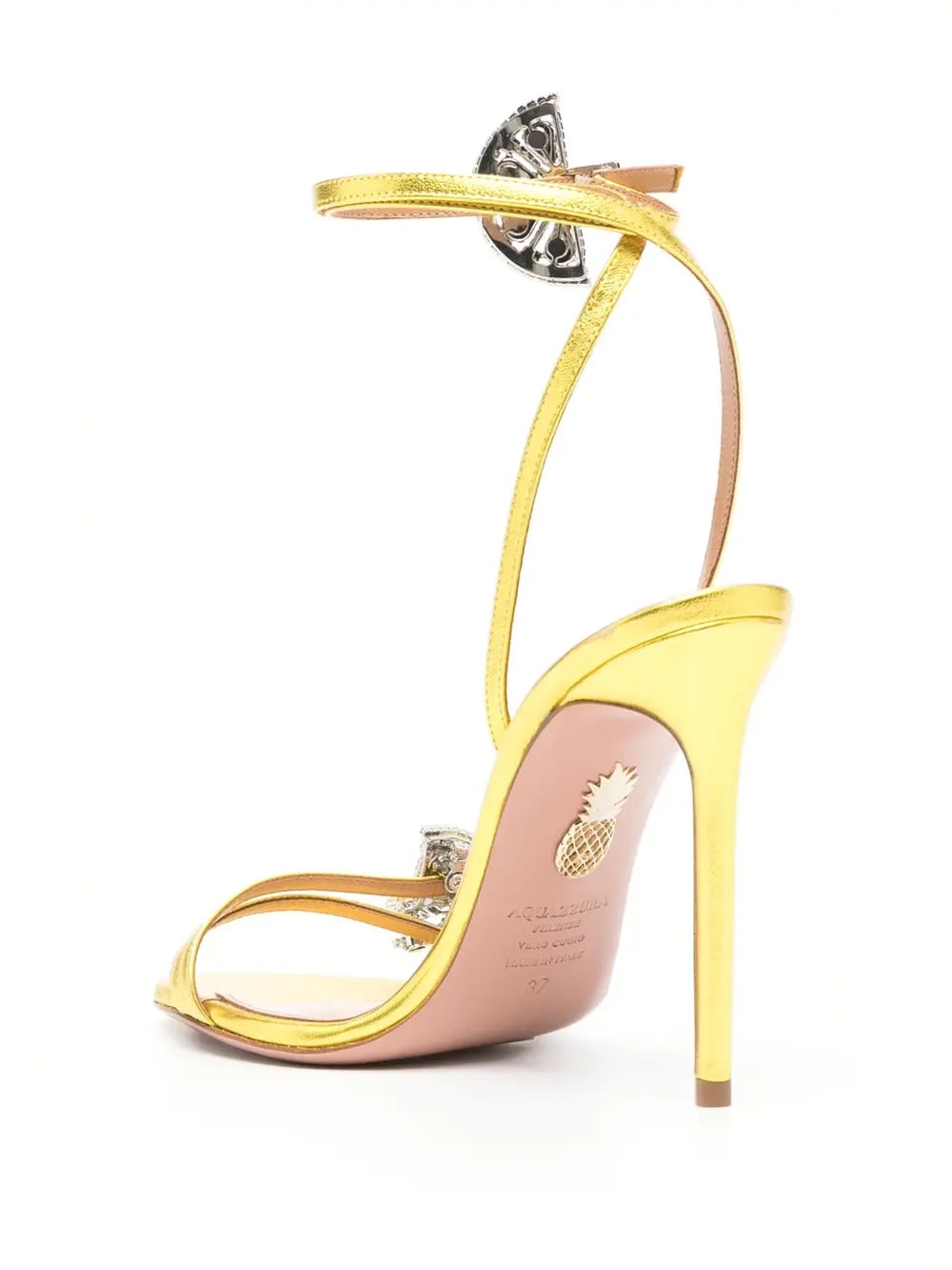 Shop Aquazzura Citron Gin Tonic 105 Sandals In Yellow