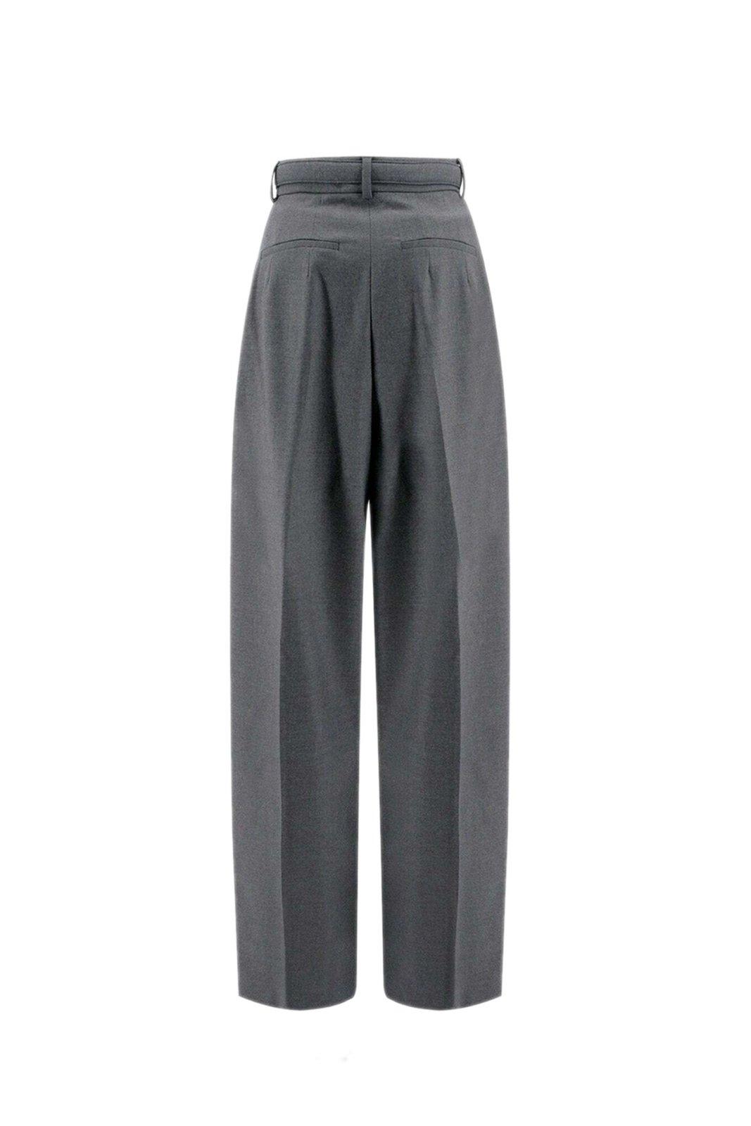 Shop Sportmax Kiens12 Belted Wide Leg Pants In Grey